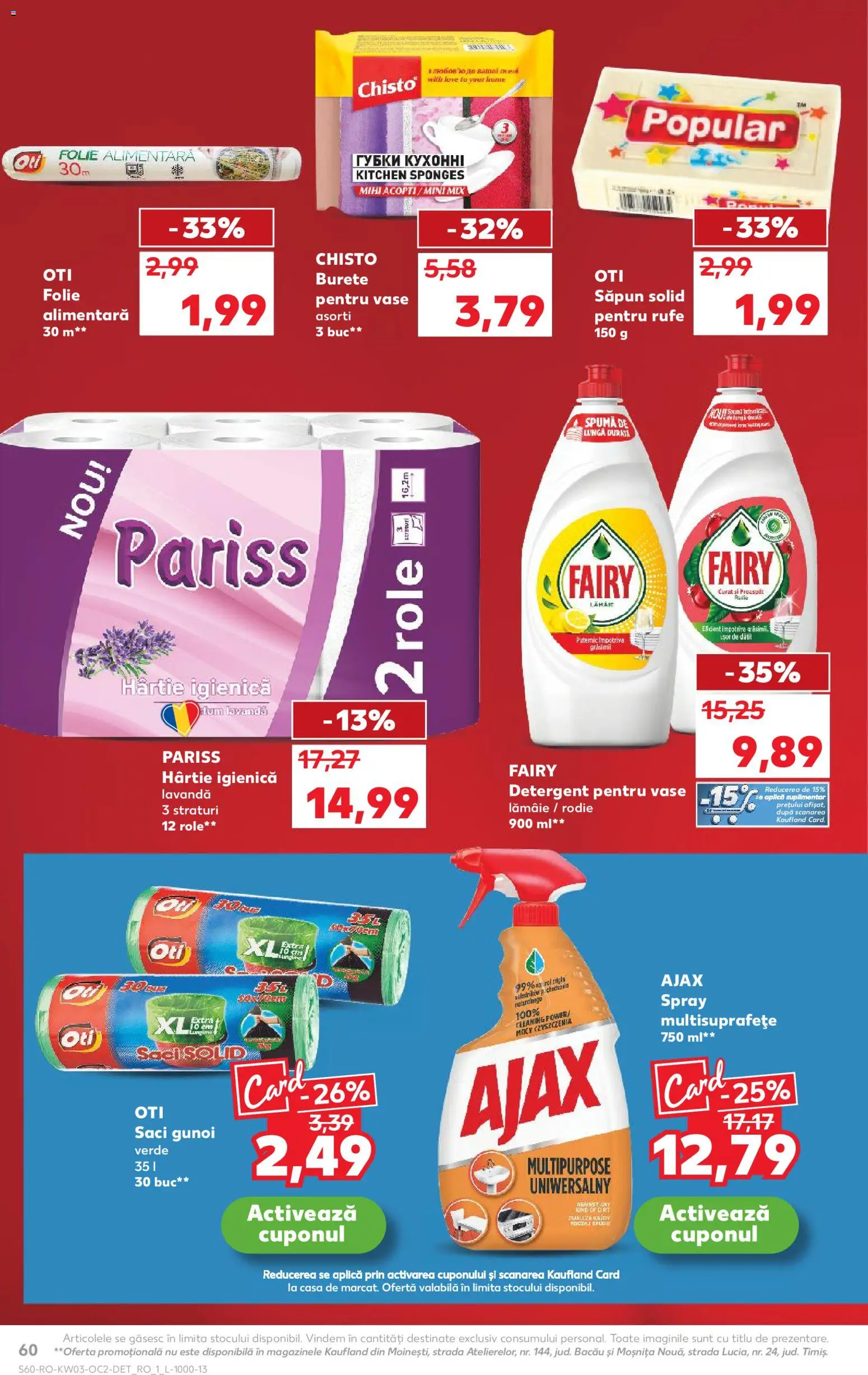 Catalog Kaufland 14 - 19 Ianuarie 2026 | Pagina 60 | Produse: Săpun solid, Role, Burete, Detergent