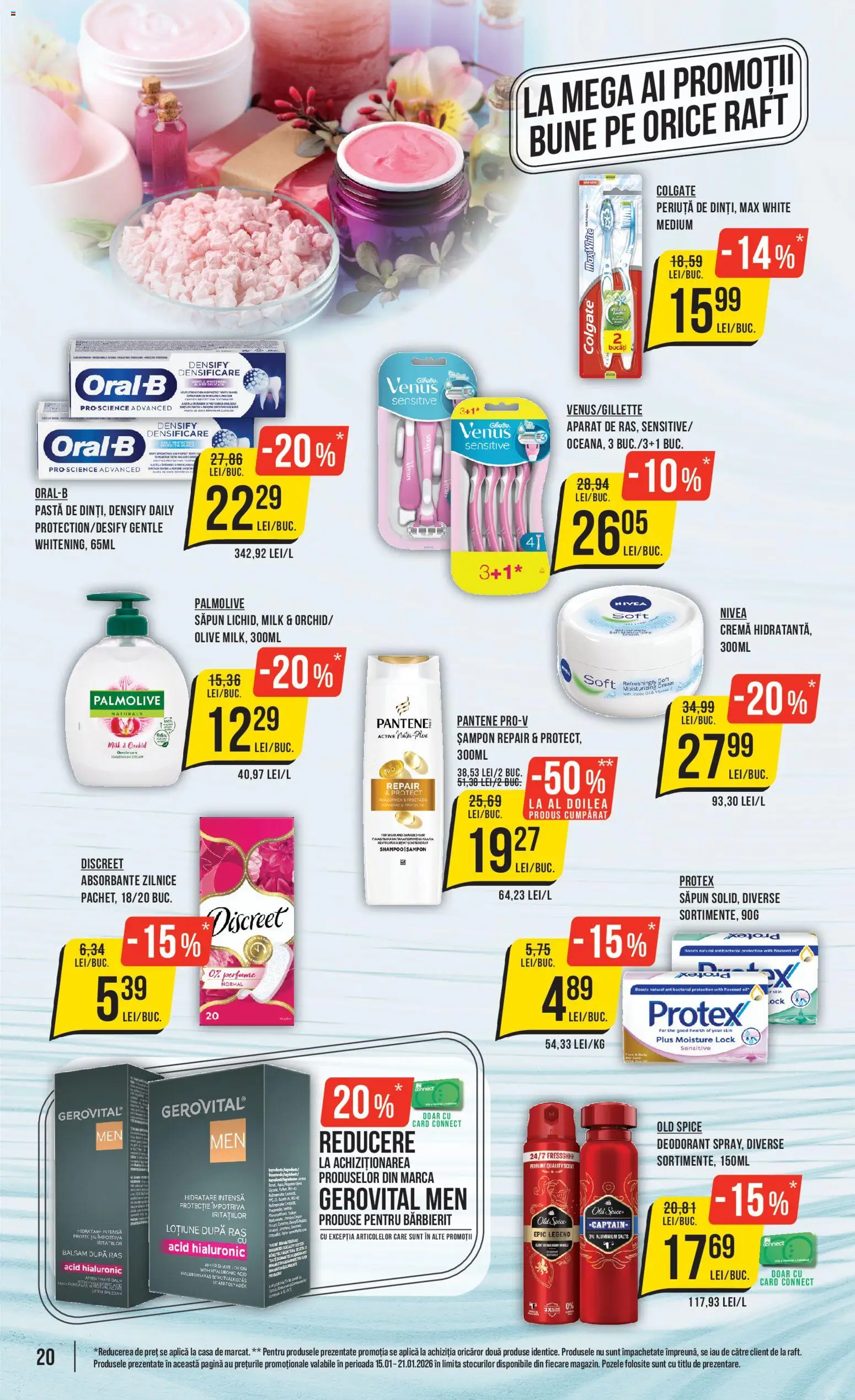 Catalog Mega Image 15 - 20 Ianuarie 2026 | Pagina 20 | Produse: After shave, Kısırlaştırılmış Kedi Maması, Săpun, Absorbante
