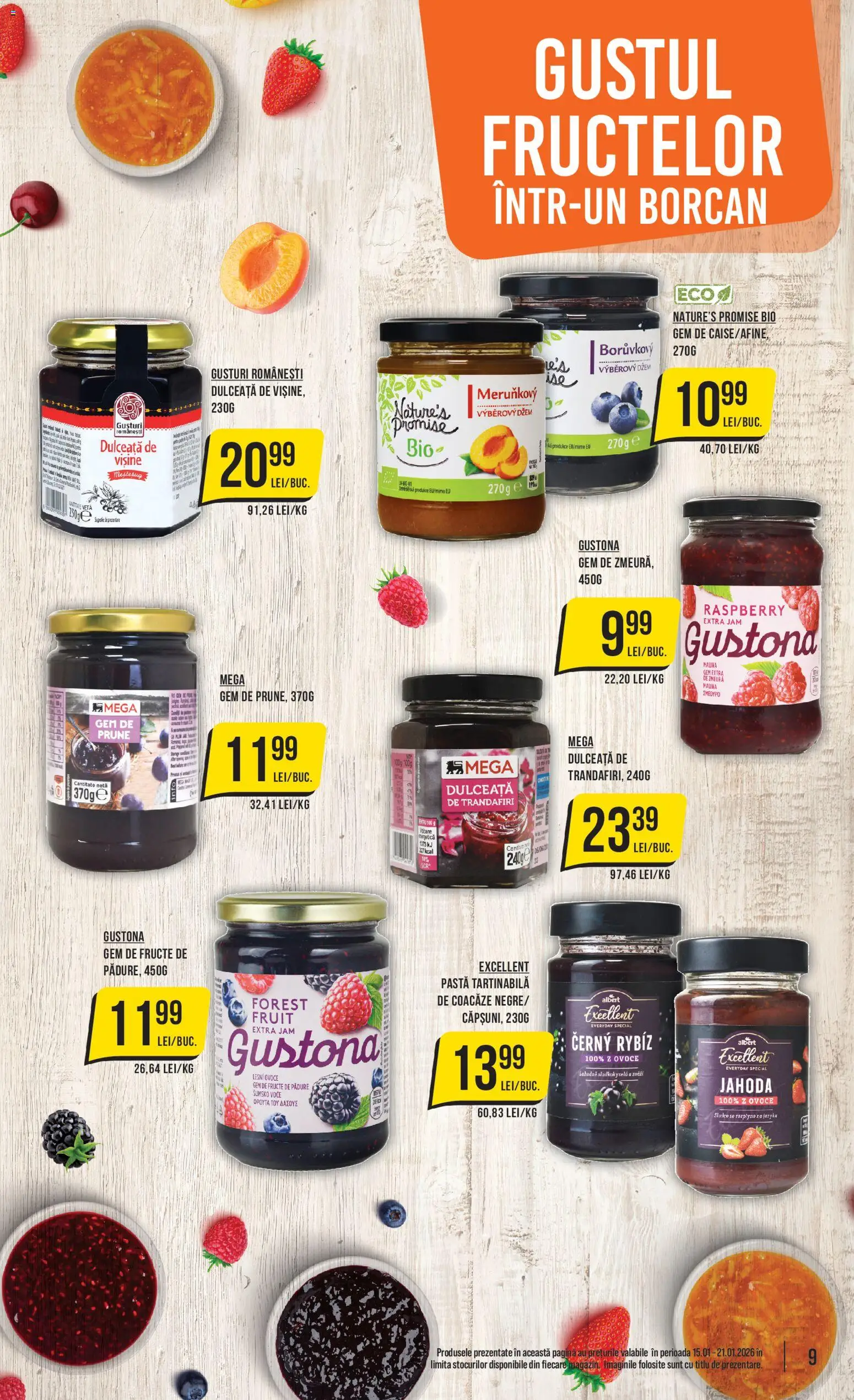 Catalog Mega Image 15 - 20 Ianuarie 2026 | Pagina 9 | Produse: Şerit ödül, Borcan, Gem, Prune