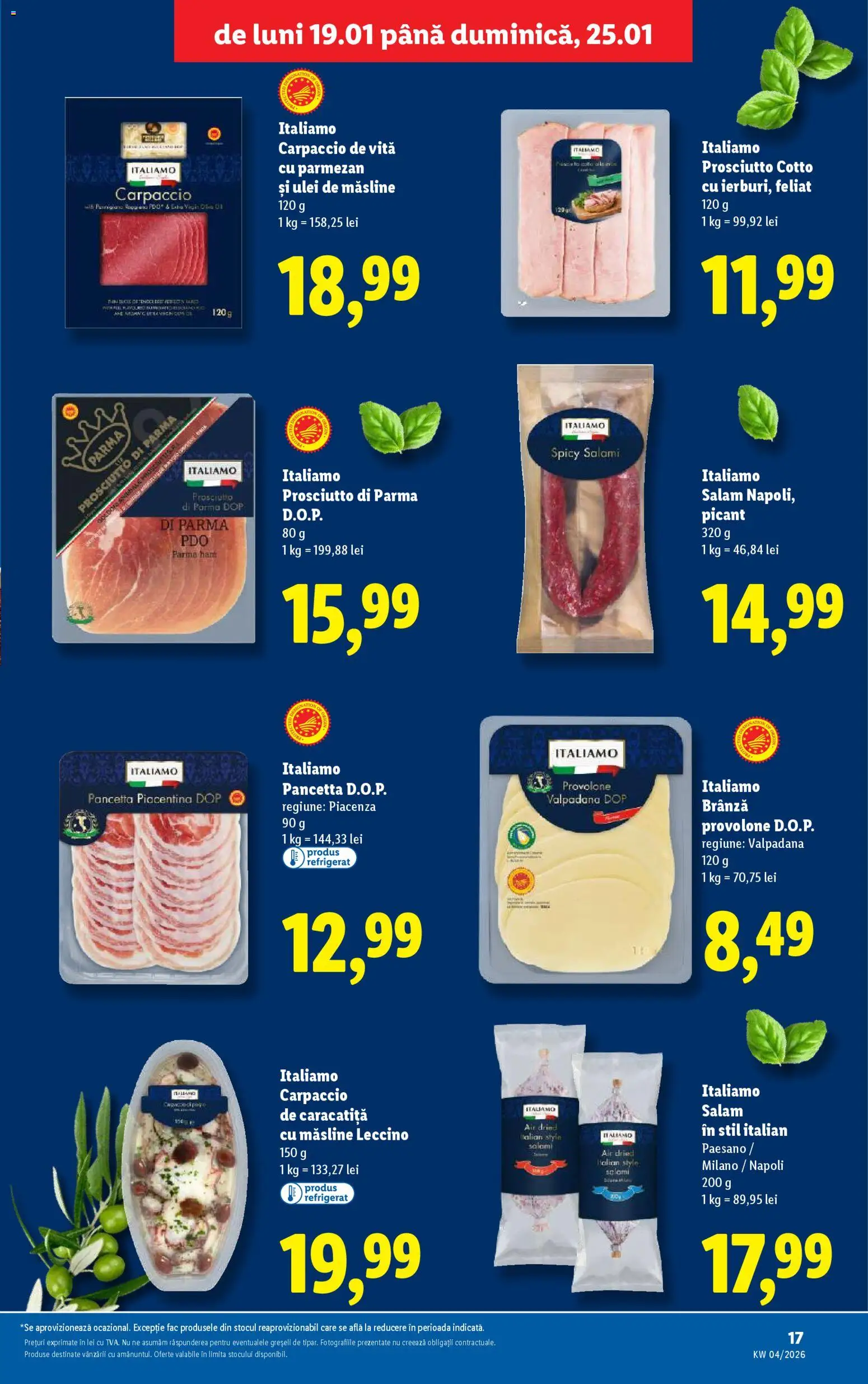 Catalog LIDL 19 - 24 Ianuarie 2026 | Pagina 17 | Produse: Măsline, Ulei, Kanca, Parmezan