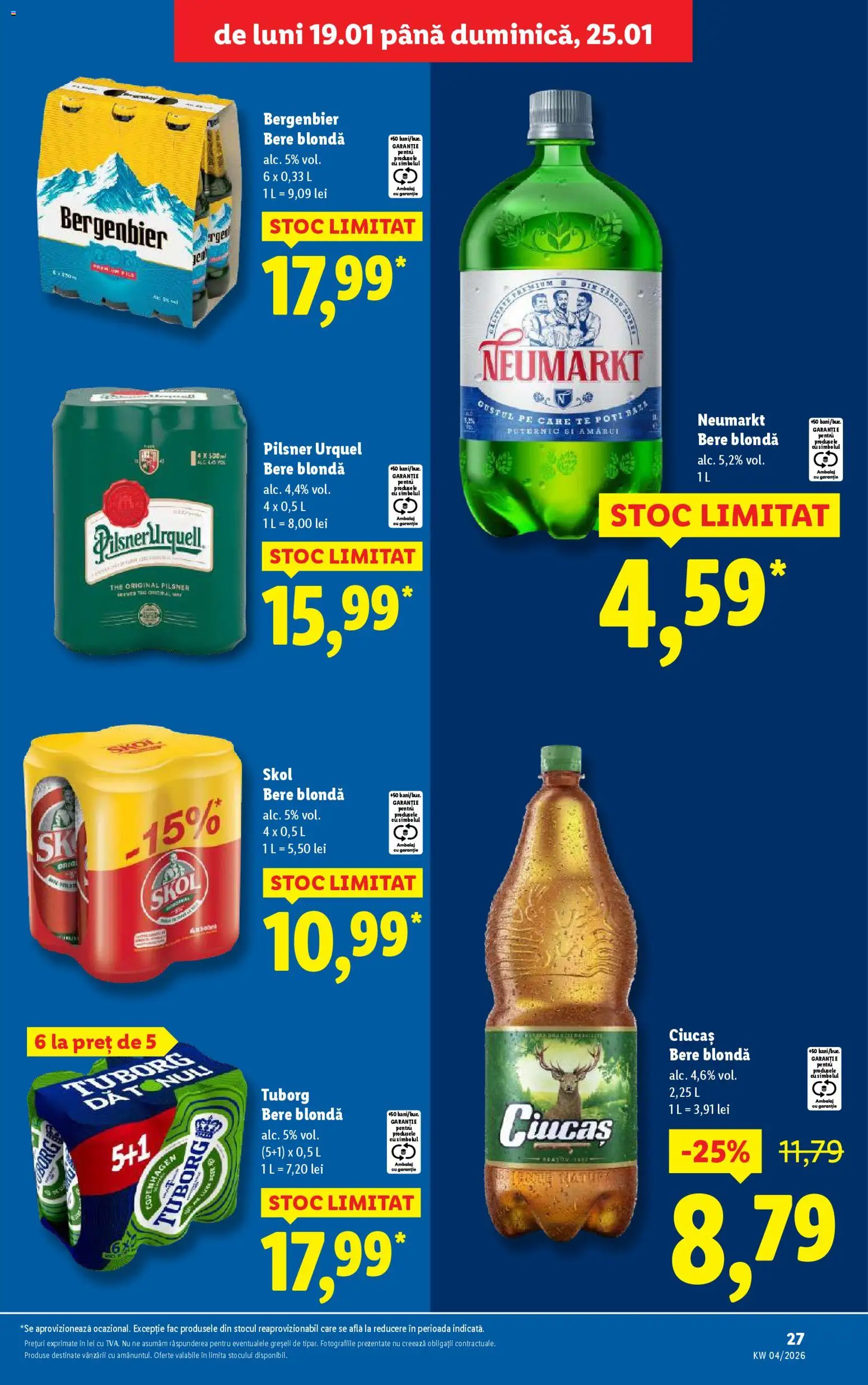 Catalog LIDL 19 - 24 Ianuarie 2026 | Pagina 27 | Produse: Bere, Plastik Kulübe