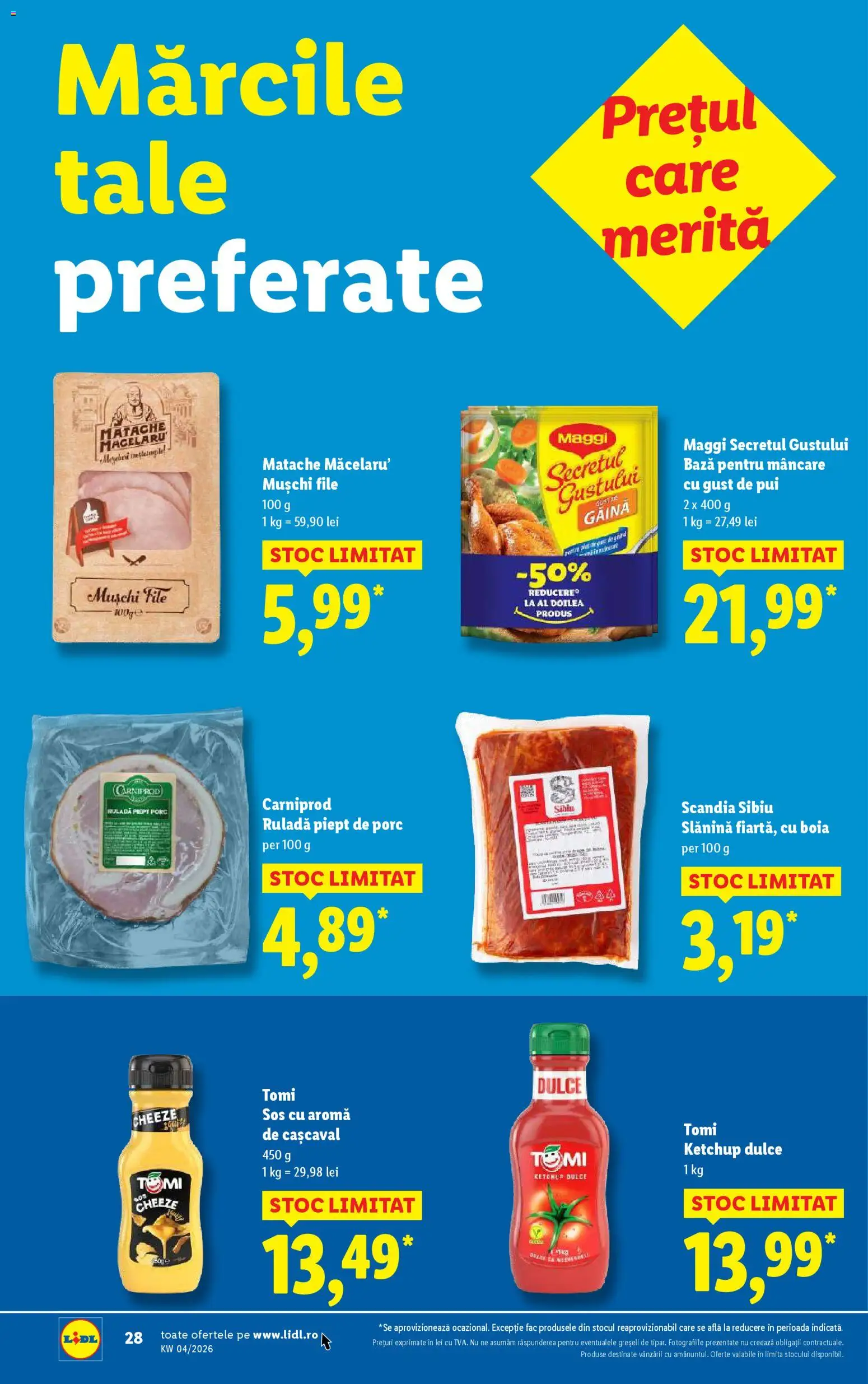 Catalog LIDL 19 - 24 Ianuarie 2026 | Pagina 28 | Produse: Hacıyatmaz Kedi Oyuncağı, Cașcaval, Ketchup, Sos