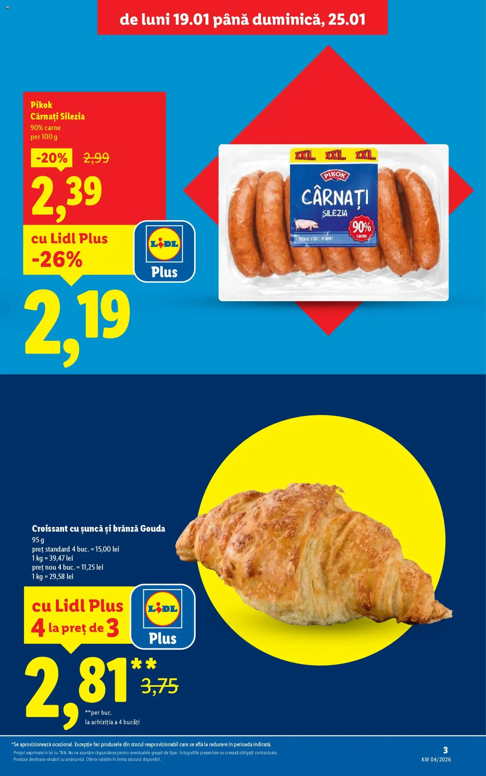 Catalog LIDL 19 - 24 Ianuarie 2026 | Pagina 3 | Produse: Brânză, Șuncă, Gouda, Cârnați