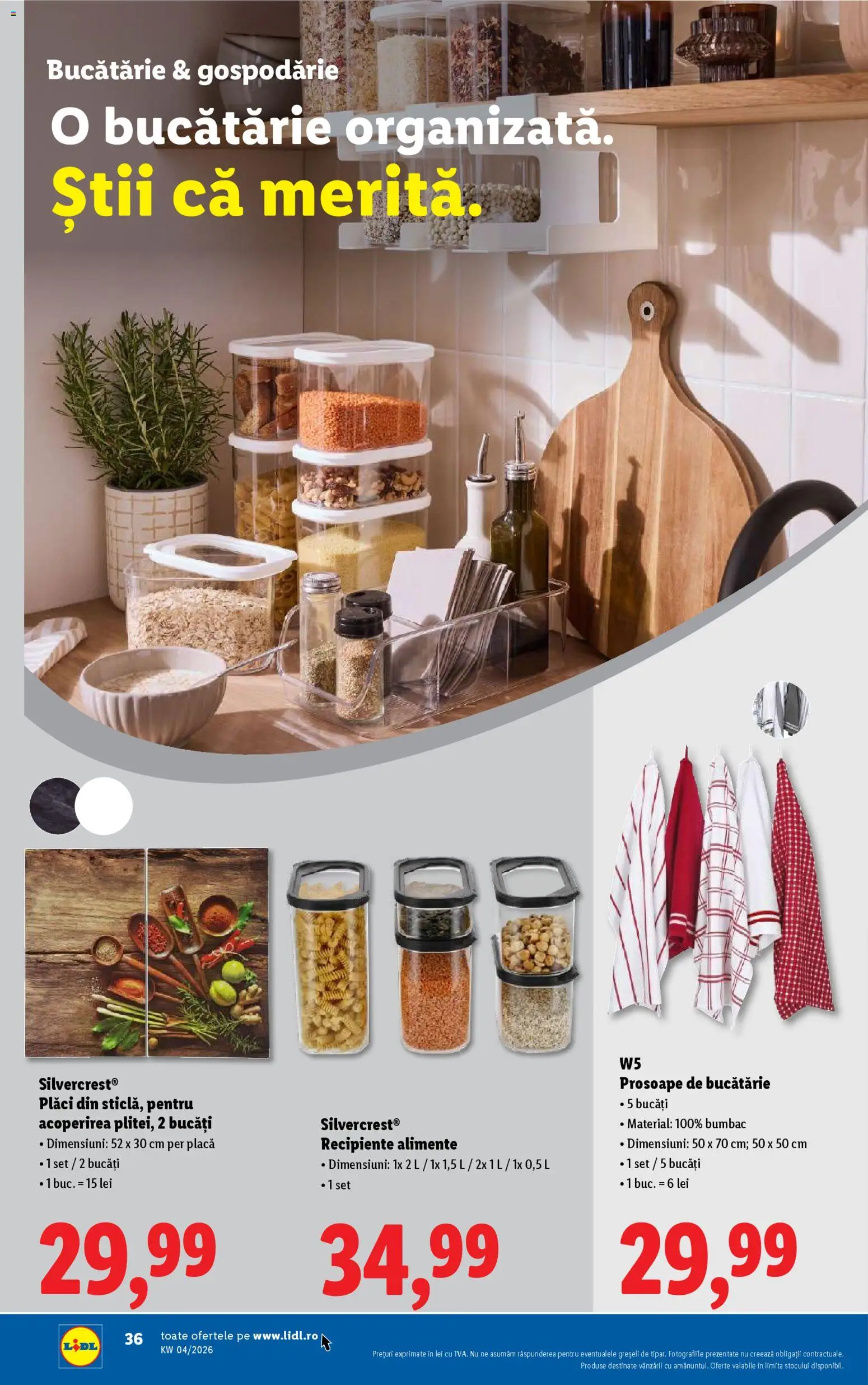 Catalog LIDL 19 - 24 Ianuarie 2026 | Pagina 36 | Produse: Prosoape de bucătărie, Bucătărie, Recipiente