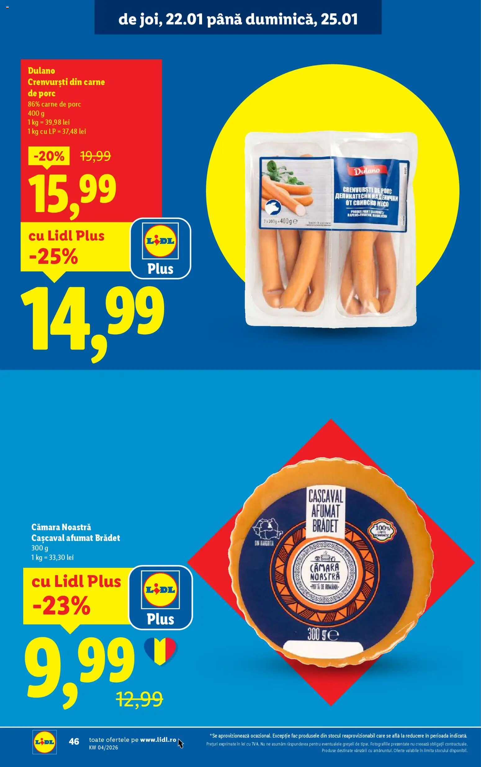 Catalog LIDL 19 - 24 Ianuarie 2026 | Pagina 46 | Produse: Cașcaval, Crenvurști, Carne De Porc