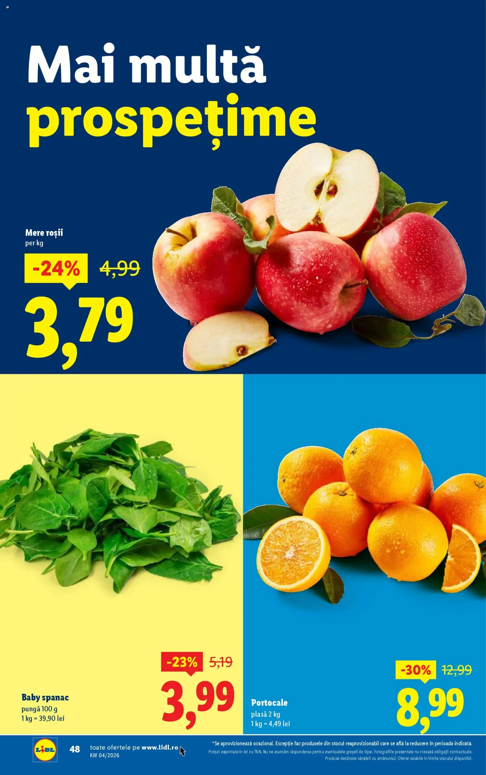 Catalog LIDL 19 - 24 Ianuarie 2026 | Pagina 48 | Produse: Pungă, Mere, Portocale, Roșii