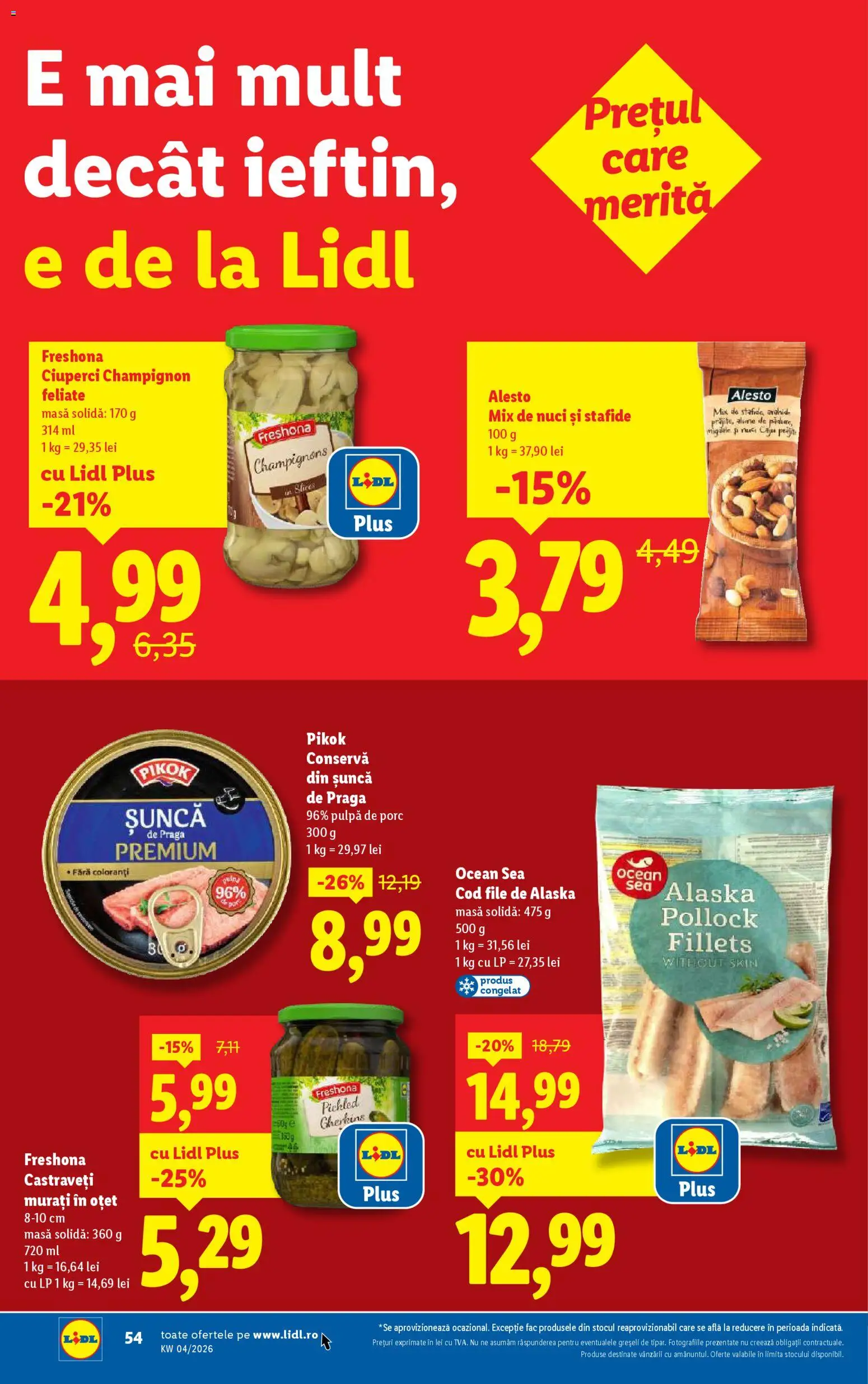 Catalog LIDL 19 - 24 Ianuarie 2026 | Pagina 54 | Produse: Masă, Oțet, Șuncă, Nuci