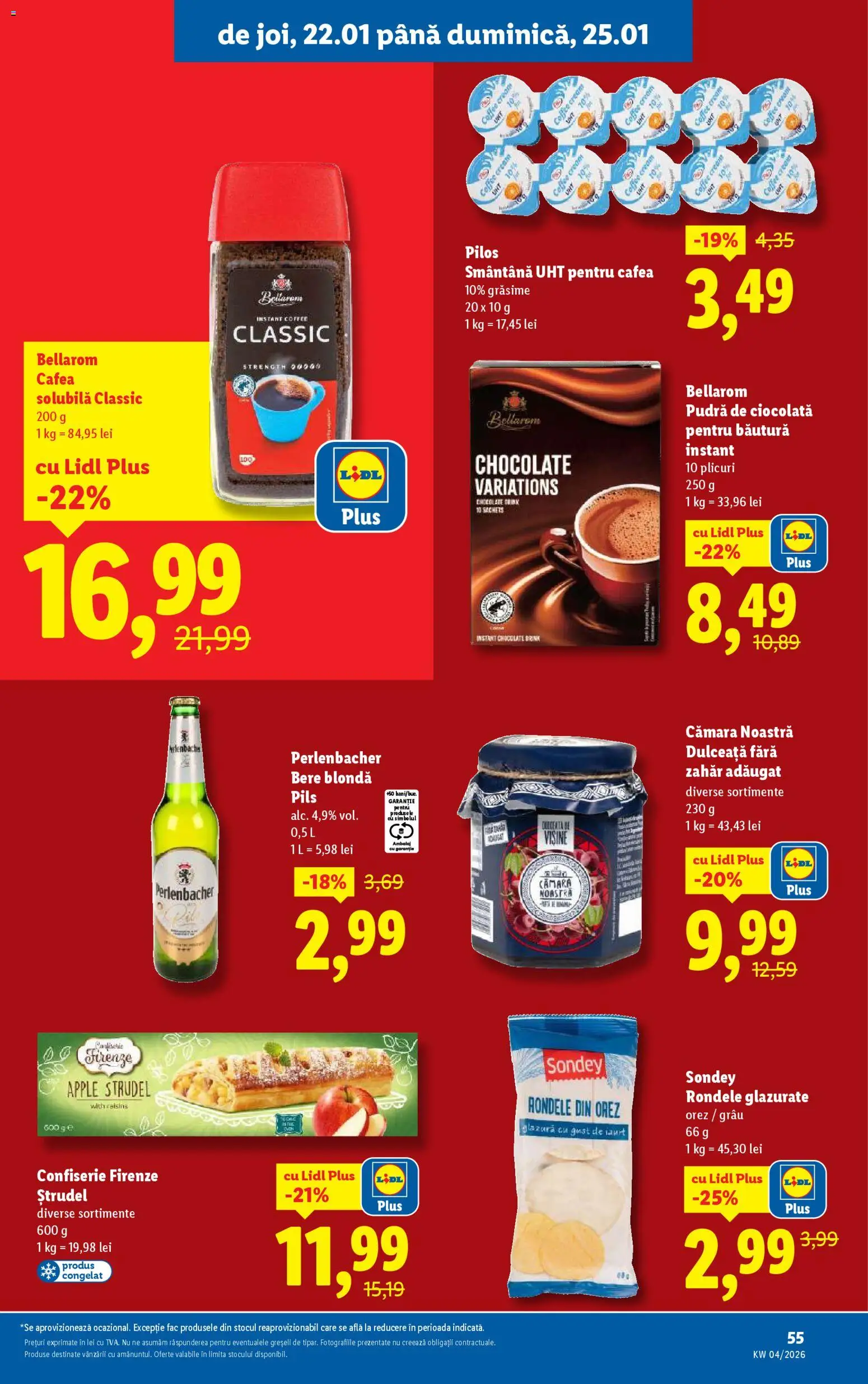 Catalog LIDL 19 - 24 Ianuarie 2026 | Pagina 55 | Produse: Ștrudel, Apple, Cafea, Bere