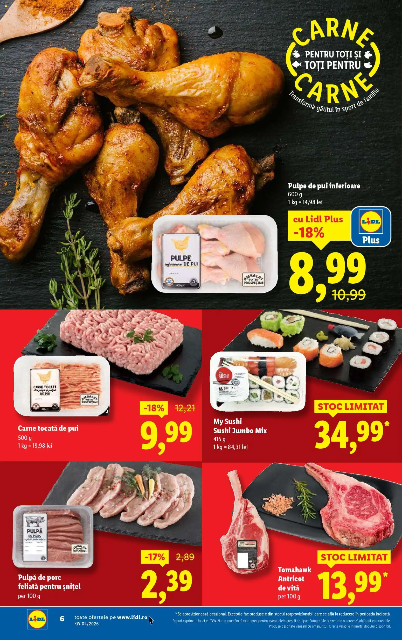 Catalog LIDL 19 - 24 Ianuarie 2026 | Pagina 6 | Produse: Hacıyatmaz Kedi Oyuncağı, Sushi, Kedi Oyun Alanları, Carne tocată