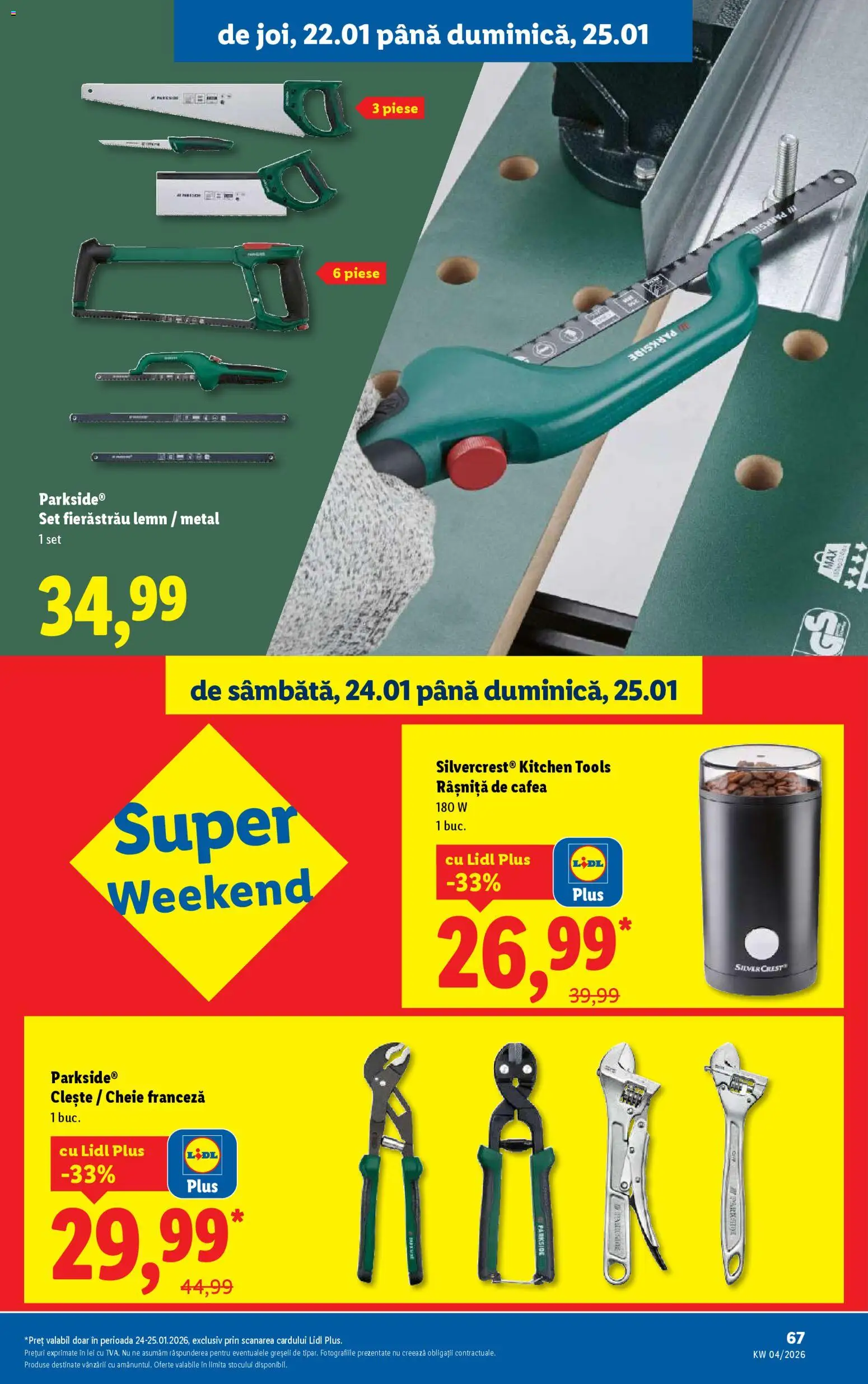 Catalog LIDL 19 - 24 Ianuarie 2026 | Pagina 67 | Produse: Clește, Cafea