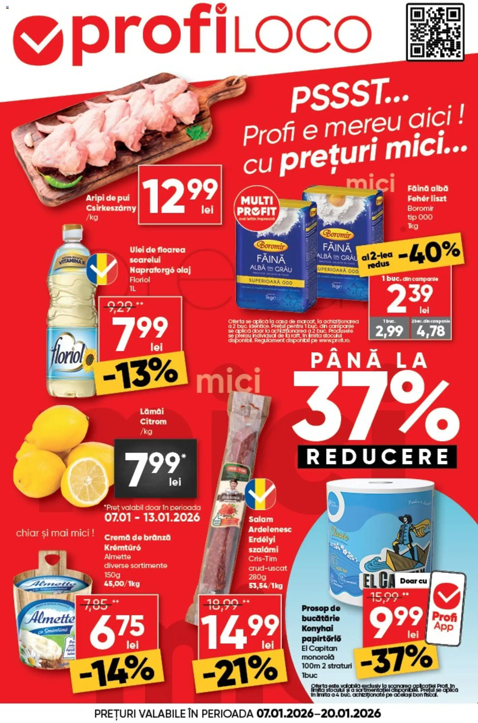 Catalog Profi 7 - 19 Ianuarie 2026 | Pagina 1 | Produse: Brânză, Cremă, Ulei, Salam