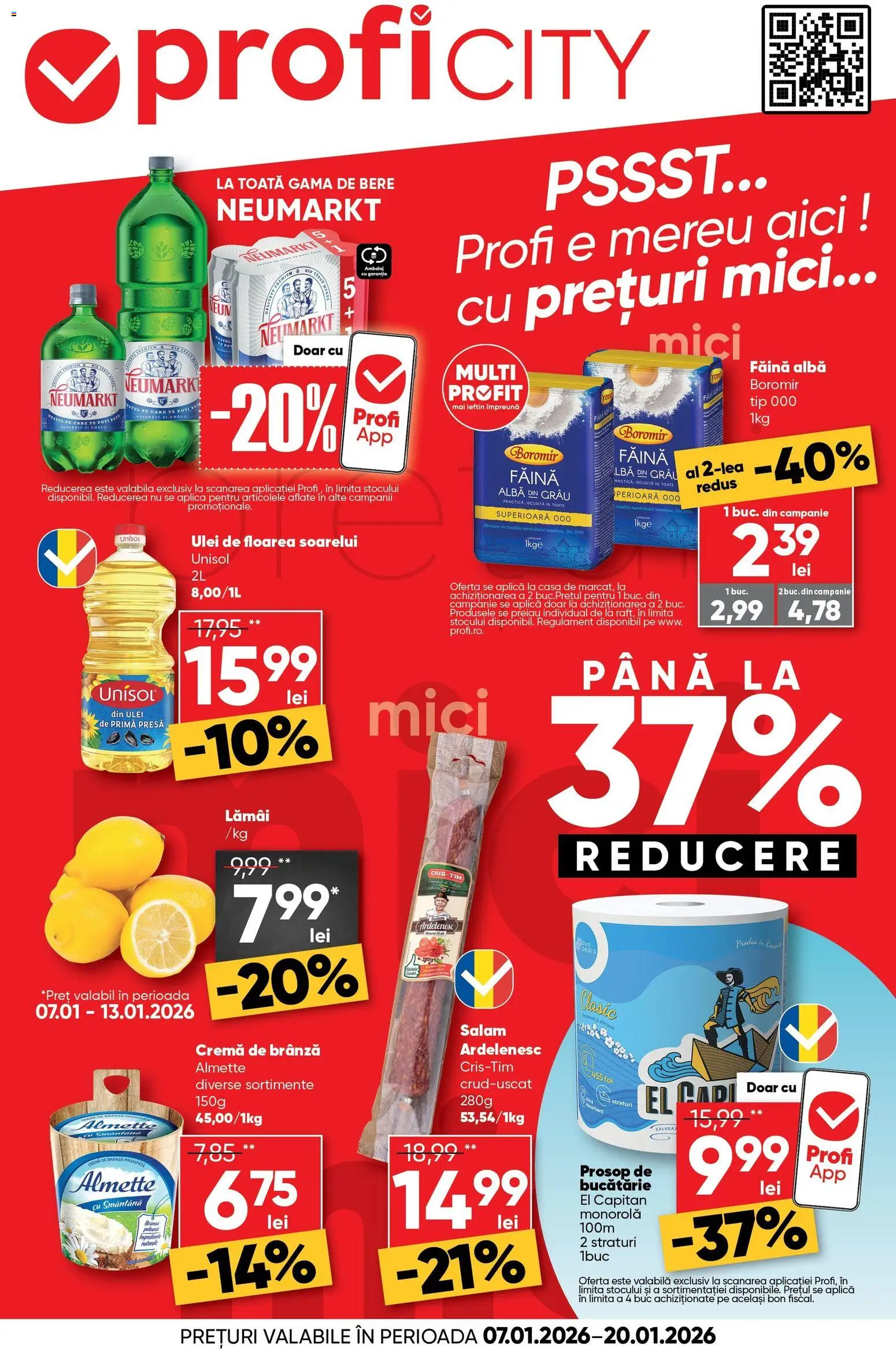 Catalog Profi 7 - 19 Ianuarie 2026 | Pagina 1 | Produse: Presă, Brânză, Făină, Cremă de brânză