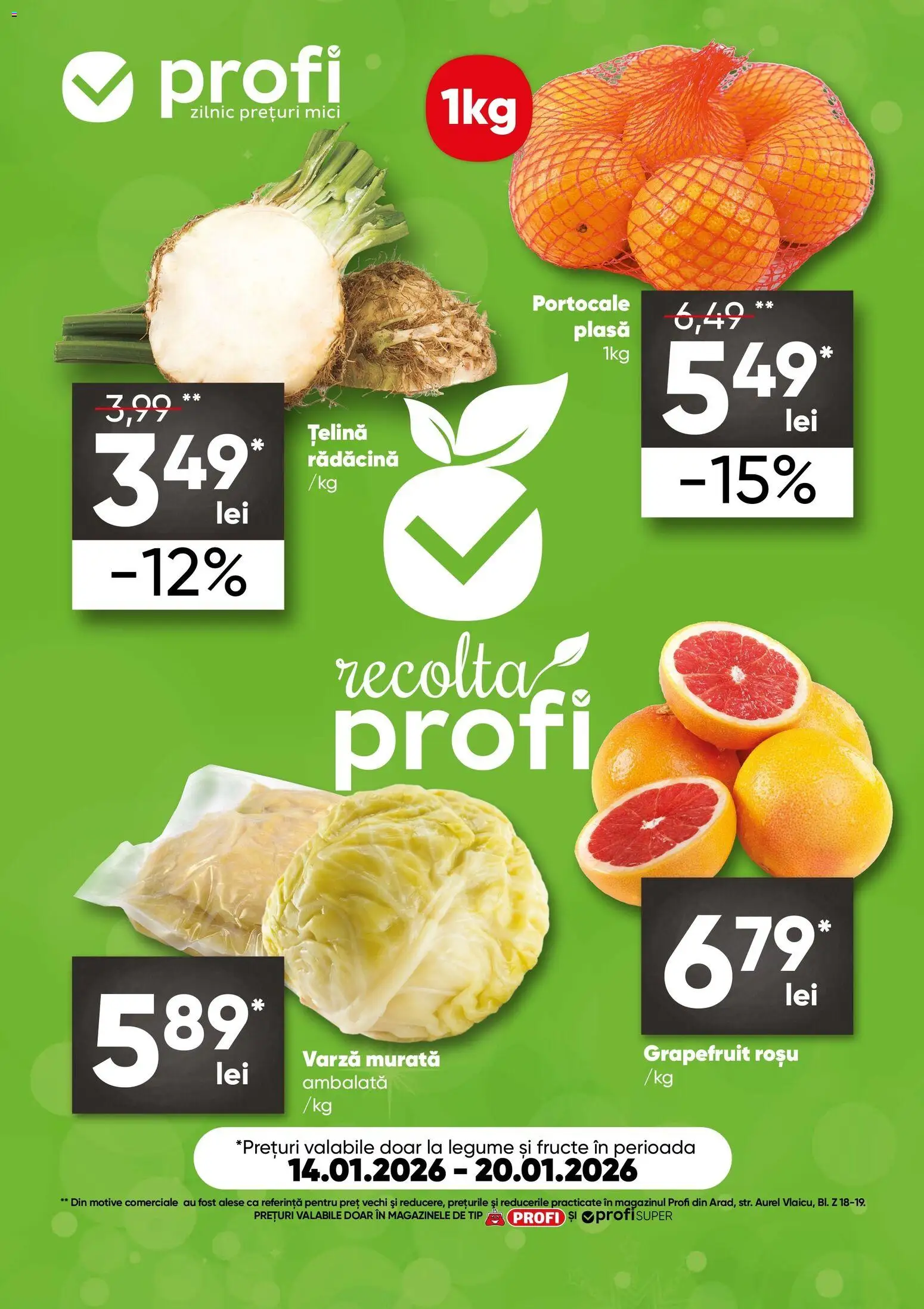 Catalog Profi 14 - 19 Ianuarie 2026 | Pagina 1 | Produse: Varză, Mici, Legume, Fructe