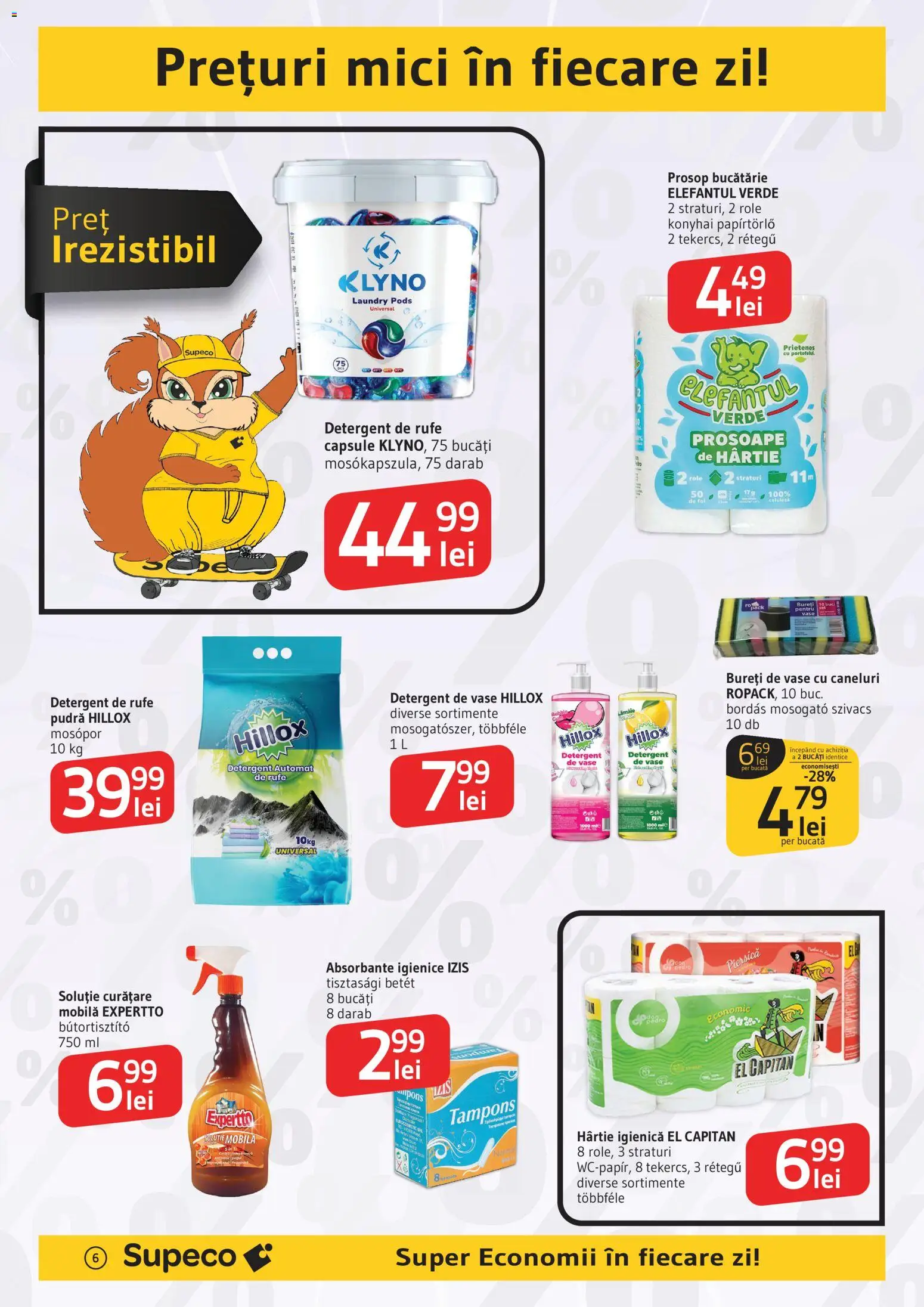 Catalog Supeco 15 - 27 Ianuarie 2026 | Pagina 6 | Produse: Detergent de vase, Role, Detergent, Absorbante
