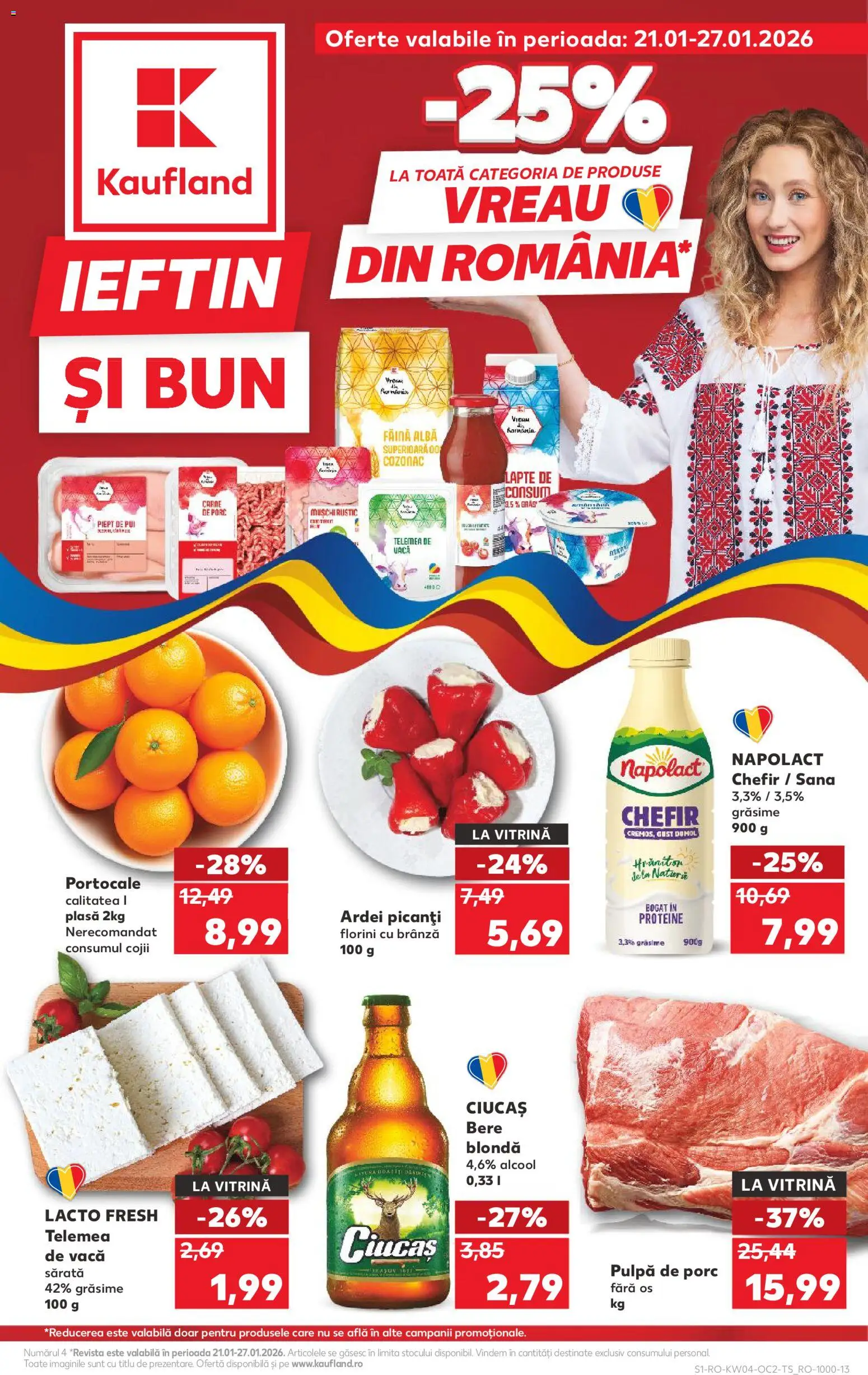 Catalog Kaufland 21 - 26 Ianuarie 2026 | Pagina 1 | Produse: Hacıyatmaz Kedi Oyuncağı, Vitrină, Brânză, Făină