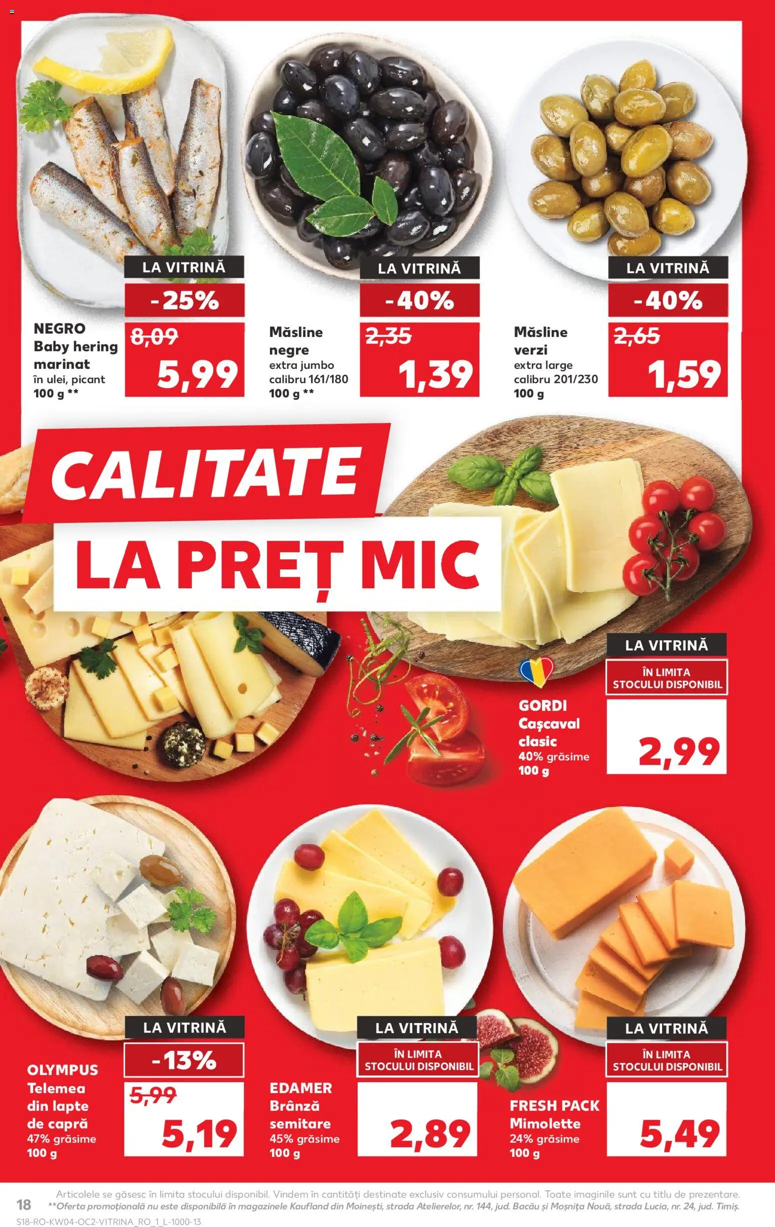 Catalog Kaufland 21 - 26 Ianuarie 2026 | Pagina 18 | Produse: Vitrină, Cașcaval, Măsline, Lapte