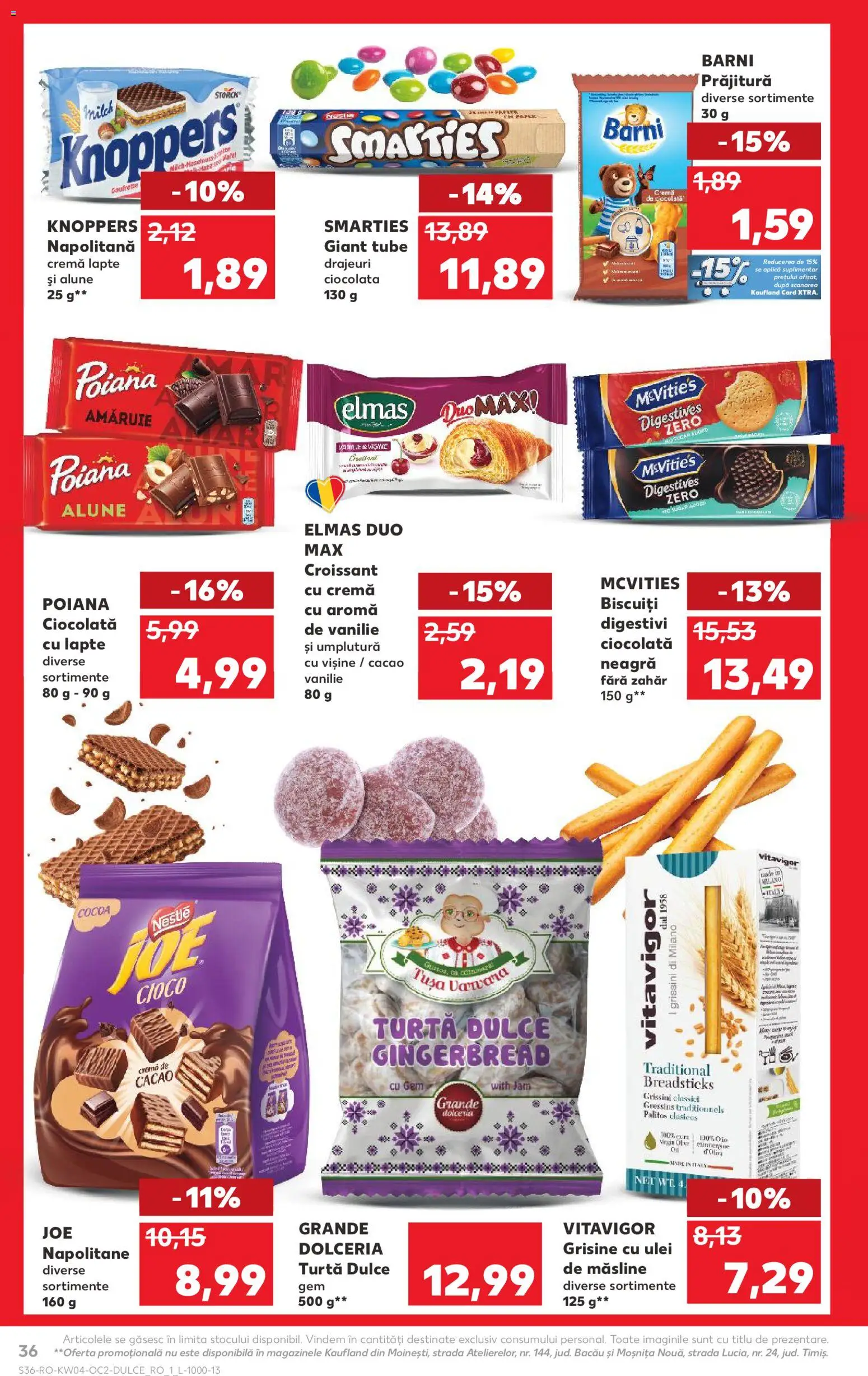 Catalog Kaufland 21 - 26 Ianuarie 2026 | Pagina 36 | Produse: Napolitane, Cacao, Biscuiți, Zahăr