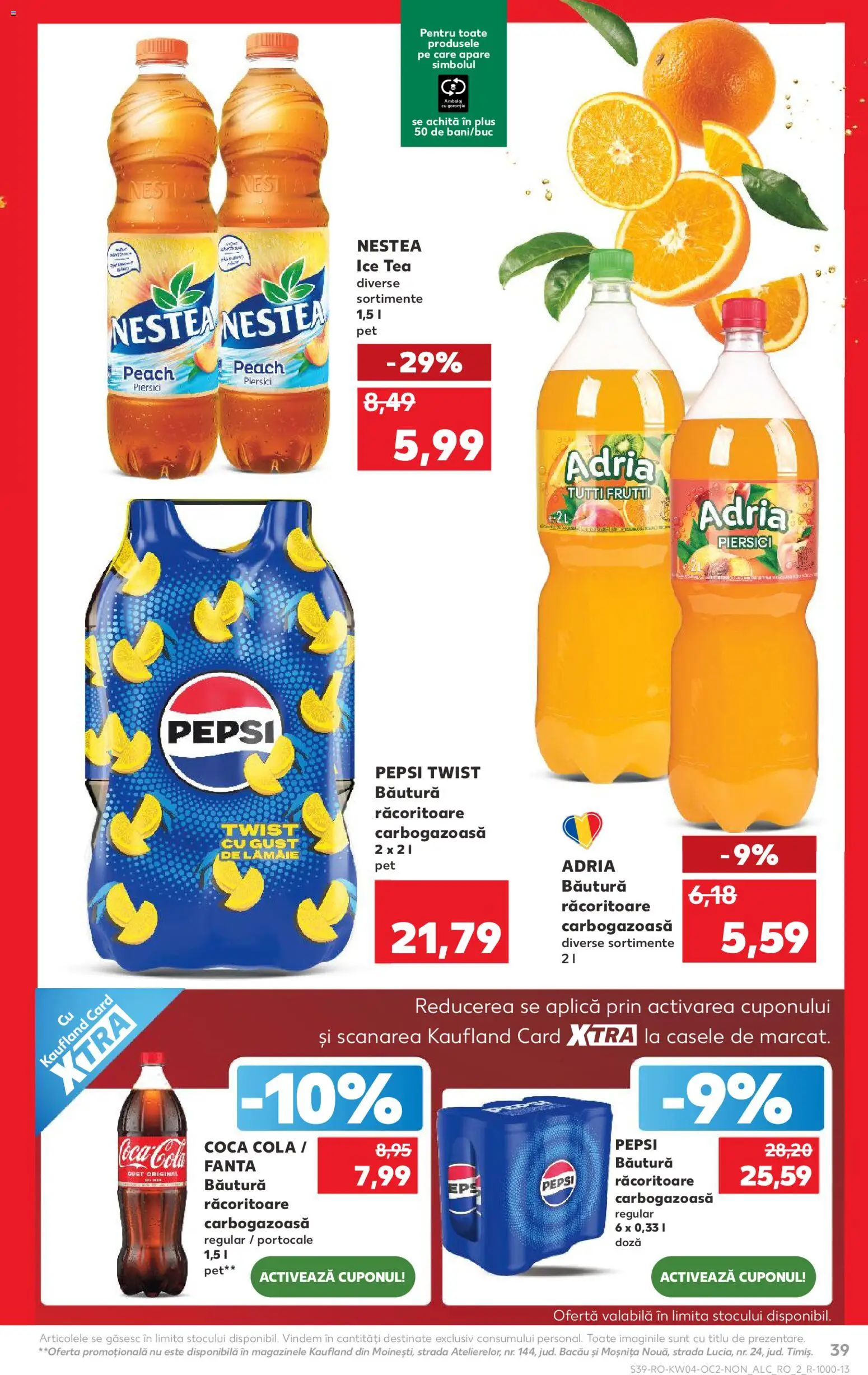 Catalog Kaufland 21 - 26 Ianuarie 2026 | Pagina 39 | Produse: Amerikan servis, Portocale, Ice tea, Lămâie