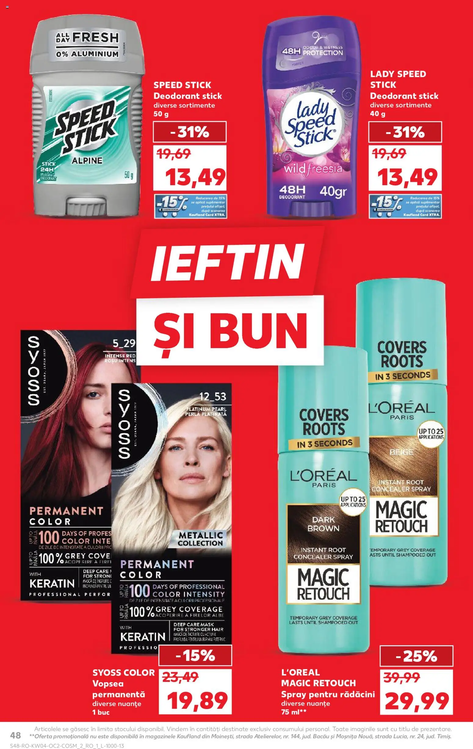Catalog Kaufland 21 - 26 Ianuarie 2026 | Pagina 48 | Produse: Vopsea, Concealer, Deodorant