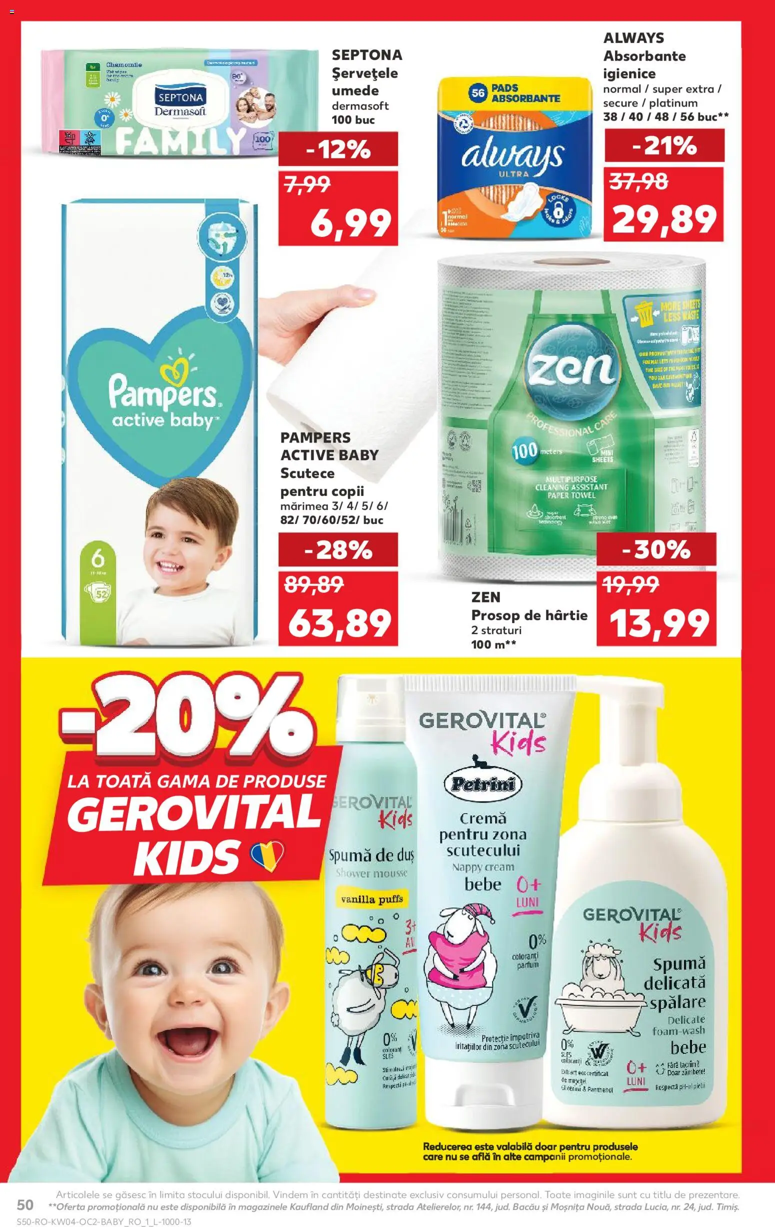 Catalog Kaufland 21 - 26 Ianuarie 2026 | Pagina 50 | Produse: Pirinç gevreği, Cremă, Șervețele umede, Absorbante