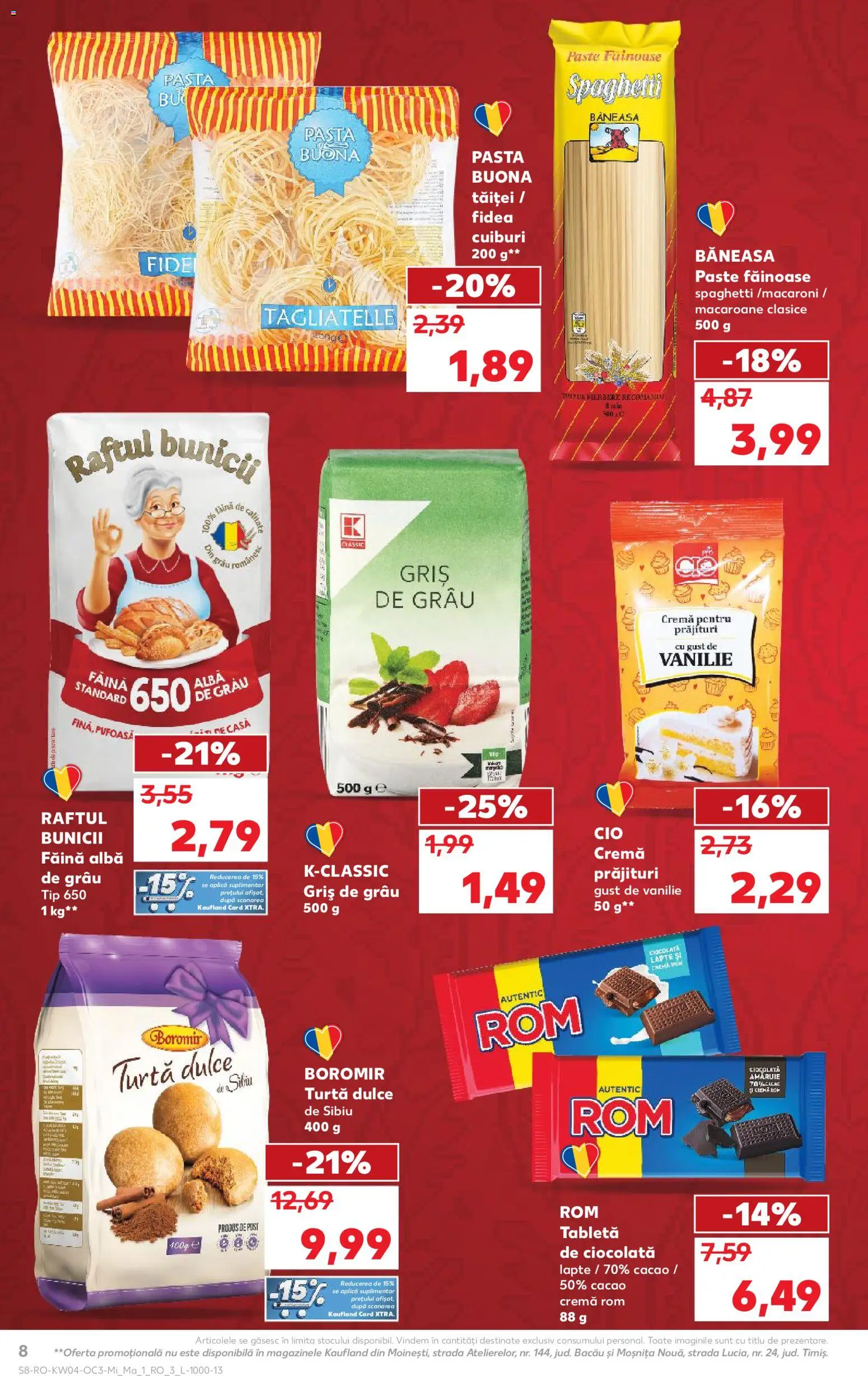 Catalog Kaufland 21 - 26 Ianuarie 2026 | Pagina 8 | Produse: Lapte, Cremă, Rom, Paste