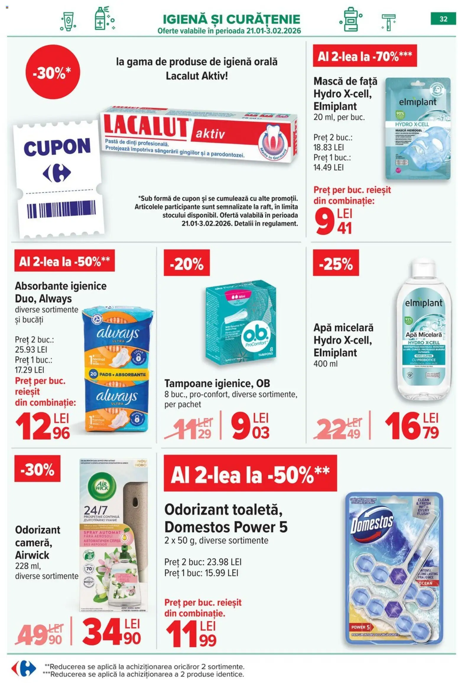 Catalog Carrefour 21 - 26 Ianuarie 2026 | Pagina 32 | Produse: Pară, Pomelo, Absorbante, Apă