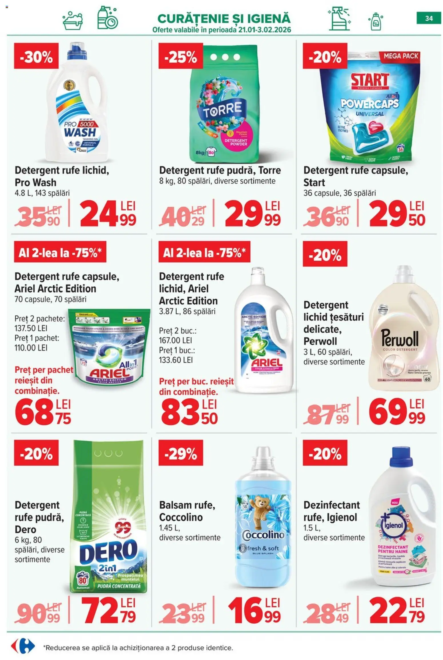 Catalog Carrefour 21 - 26 Ianuarie 2026 | Pagina 34 | Produse: Pudră, Balsam, Detergent, Haine