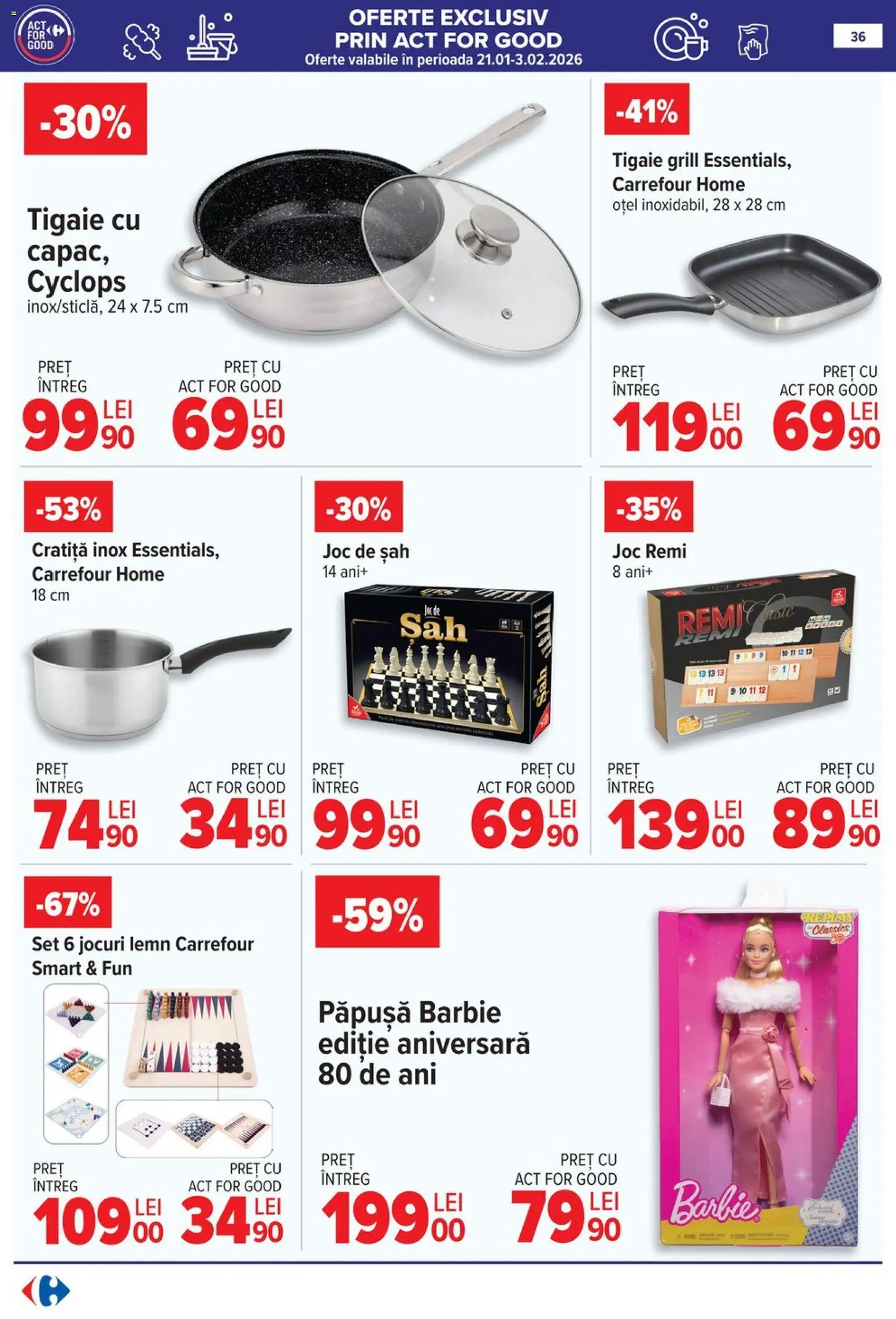 Catalog Carrefour 21 - 26 Ianuarie 2026 | Pagina 36 | Produse: Joc, Tigaie, Cratiță, Grill
