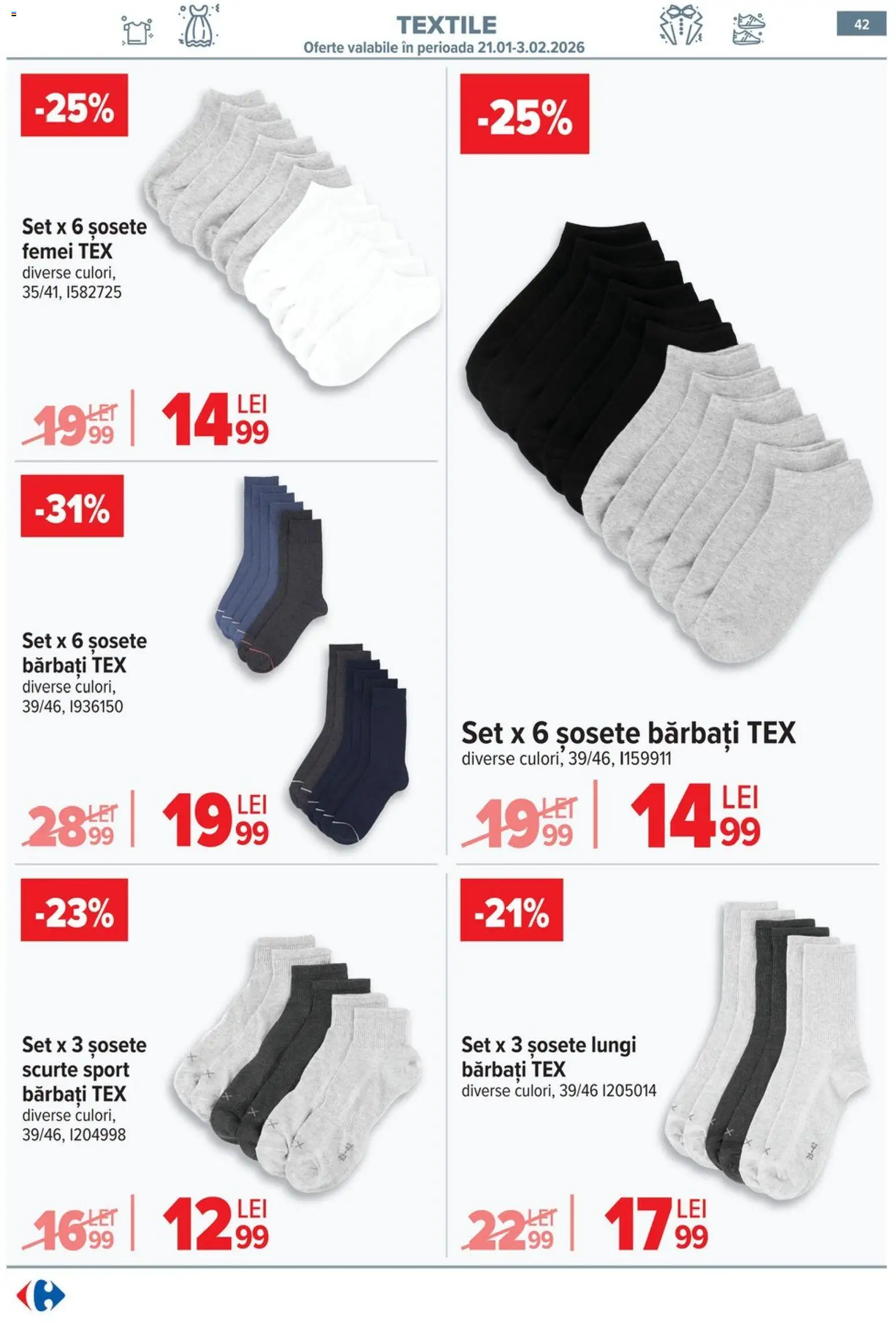 Catalog Carrefour 21 - 26 Ianuarie 2026 | Pagina 42 | Produse: Șosete