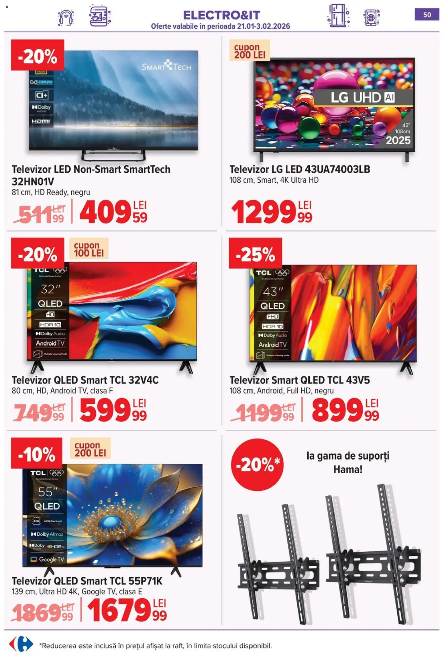 Catalog Carrefour 21 - 26 Ianuarie 2026 | Pagina 50 | Produse: Vestiyer, Televizor, Audio, Babak