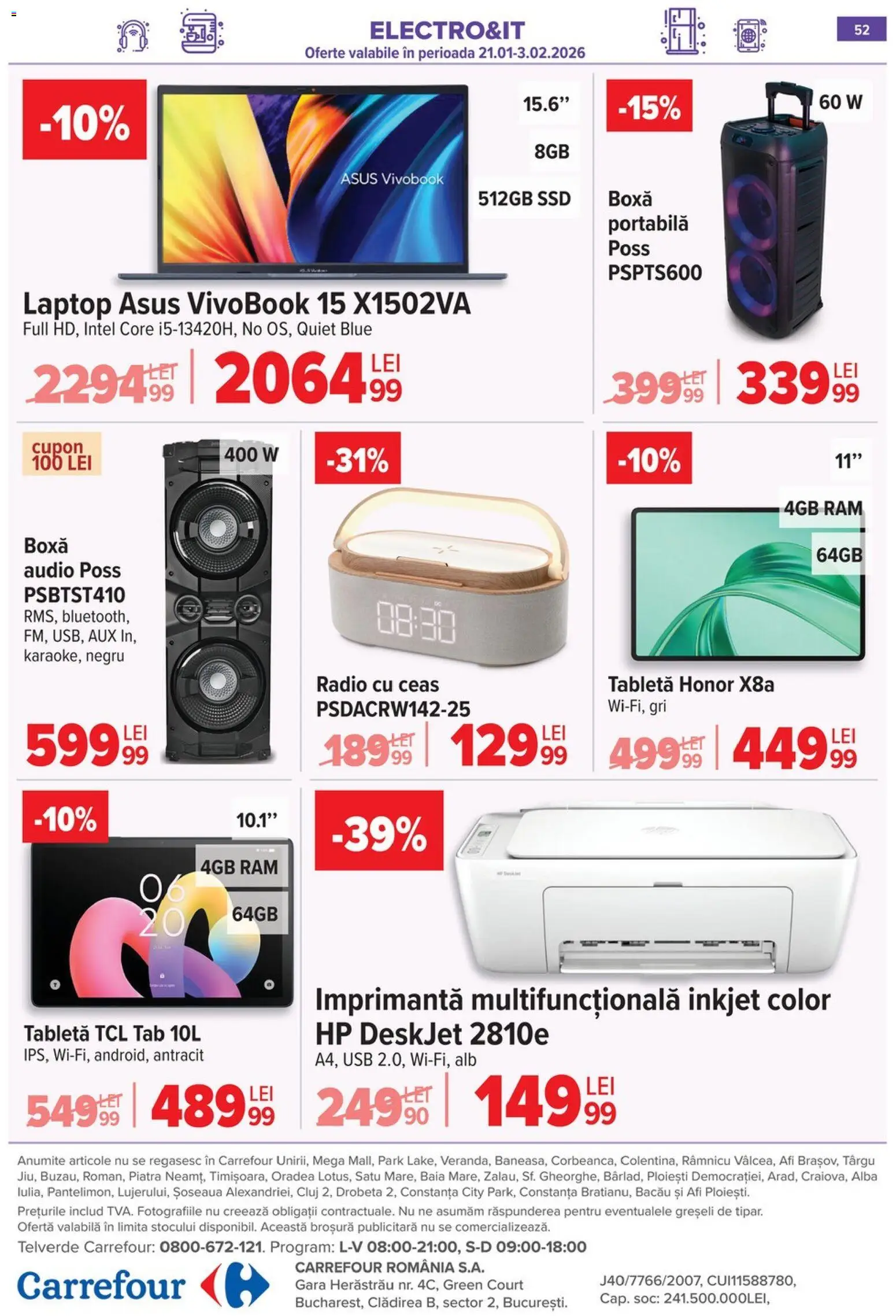 Catalog Carrefour 21 - 26 Ianuarie 2026 | Pagina 52 | Produse: Ceas, Audio, Radio, Usb