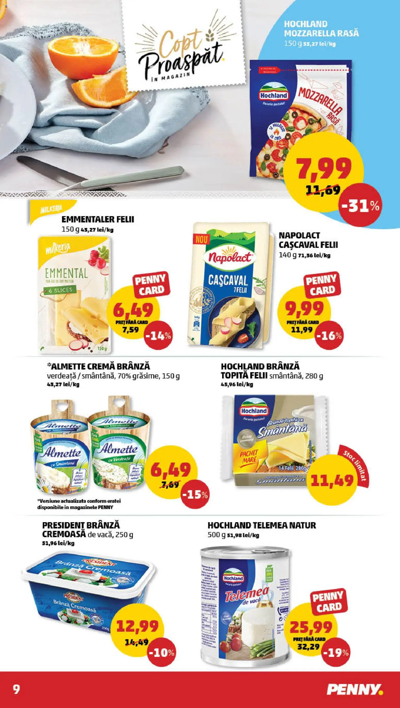 Catalog PENNY Market 21 - 26 Ianuarie 2026 | Pagina 9 | Produse: Cașcaval, Mozzarella, Brânză, Verdeață