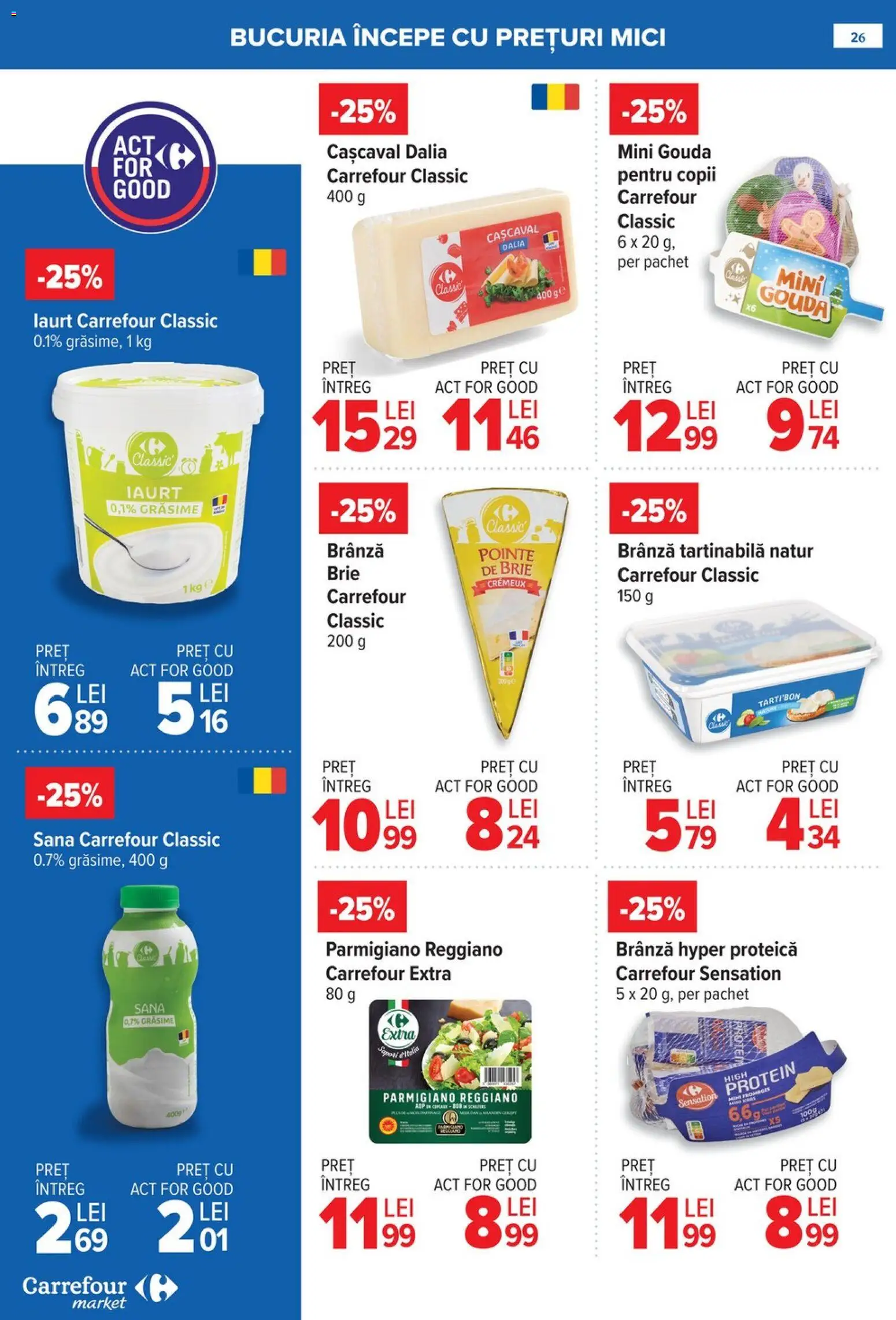Catalog Carrefour 21 - 26 Ianuarie 2026 | Pagina 26 | Produse: Cașcaval, Brânză, Iaurt, Gouda