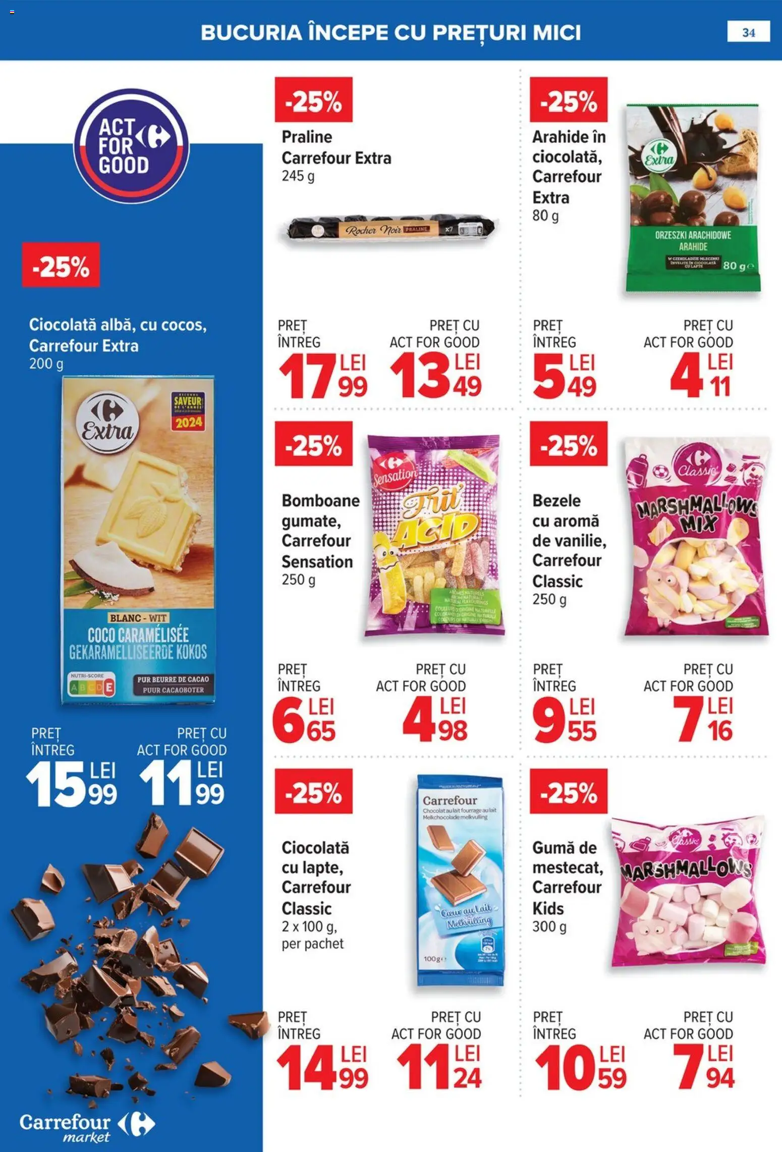 Catalog Carrefour 21 - 26 Ianuarie 2026 | Pagina 34 | Produse: Arahide, Ciocolată, Bomboane, Cacao