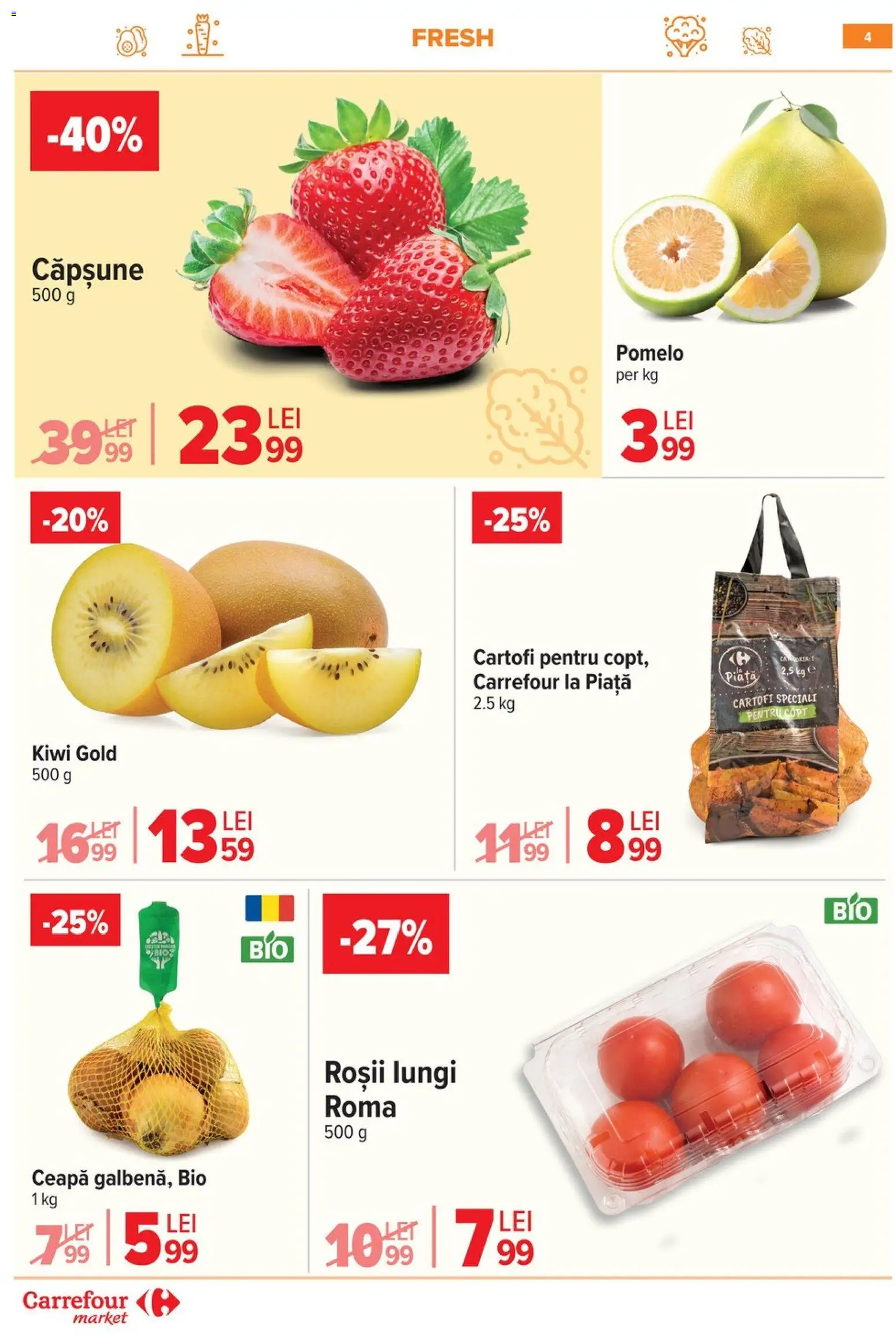 Catalog Carrefour 21 - 26 Ianuarie 2026 | Pagina 4 | Produse: Roșii, Kiwi, Cartofi, Ceapă