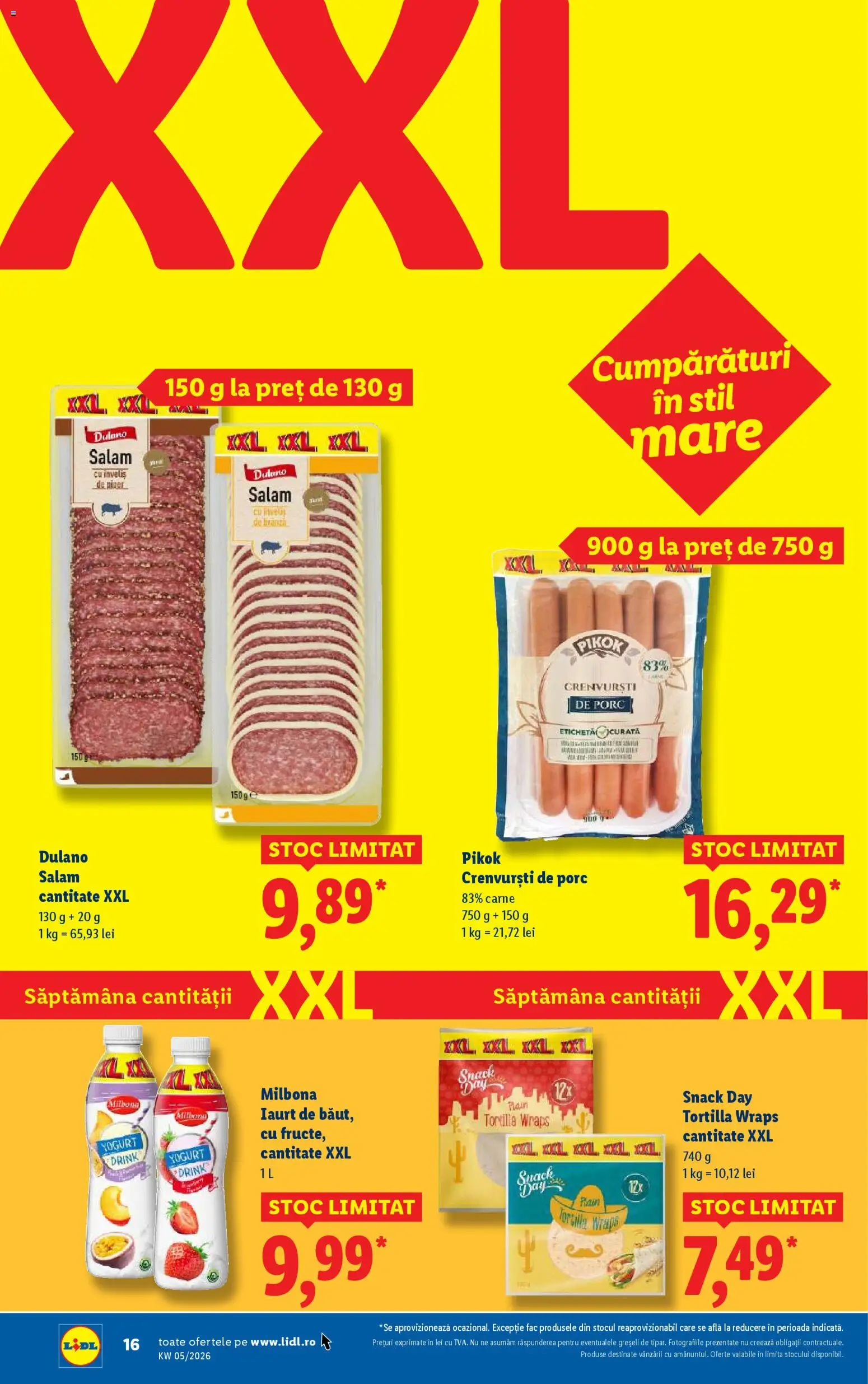 Catalog LIDL 26 - 31 Ianuarie 2026 | Pagina 16 | Produse: Crenvurști, Iaurt, Salam