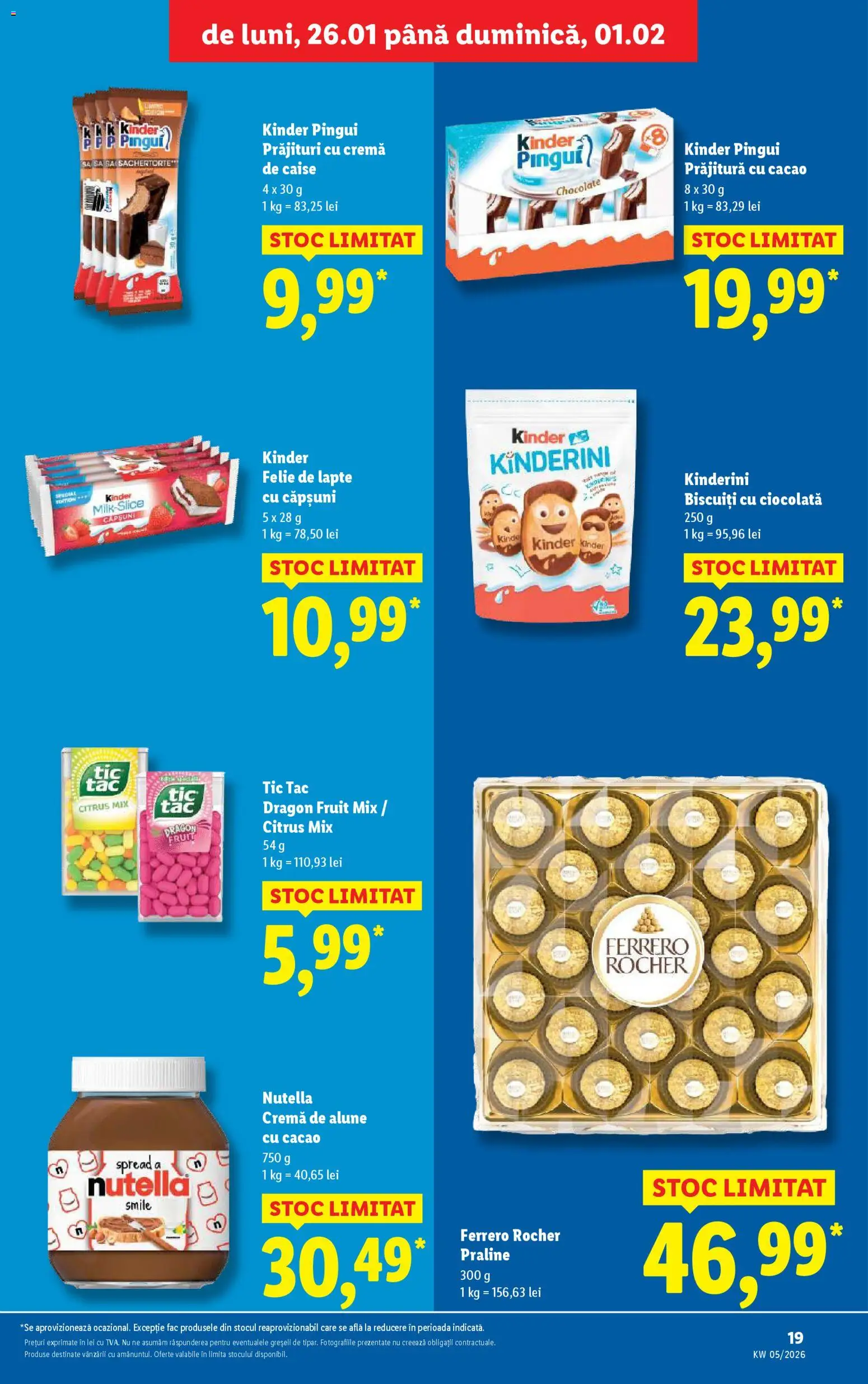 Catalog LIDL 26 - 31 Ianuarie 2026 | Pagina 19 | Produse: Alune, Praline, Lapte, Soda