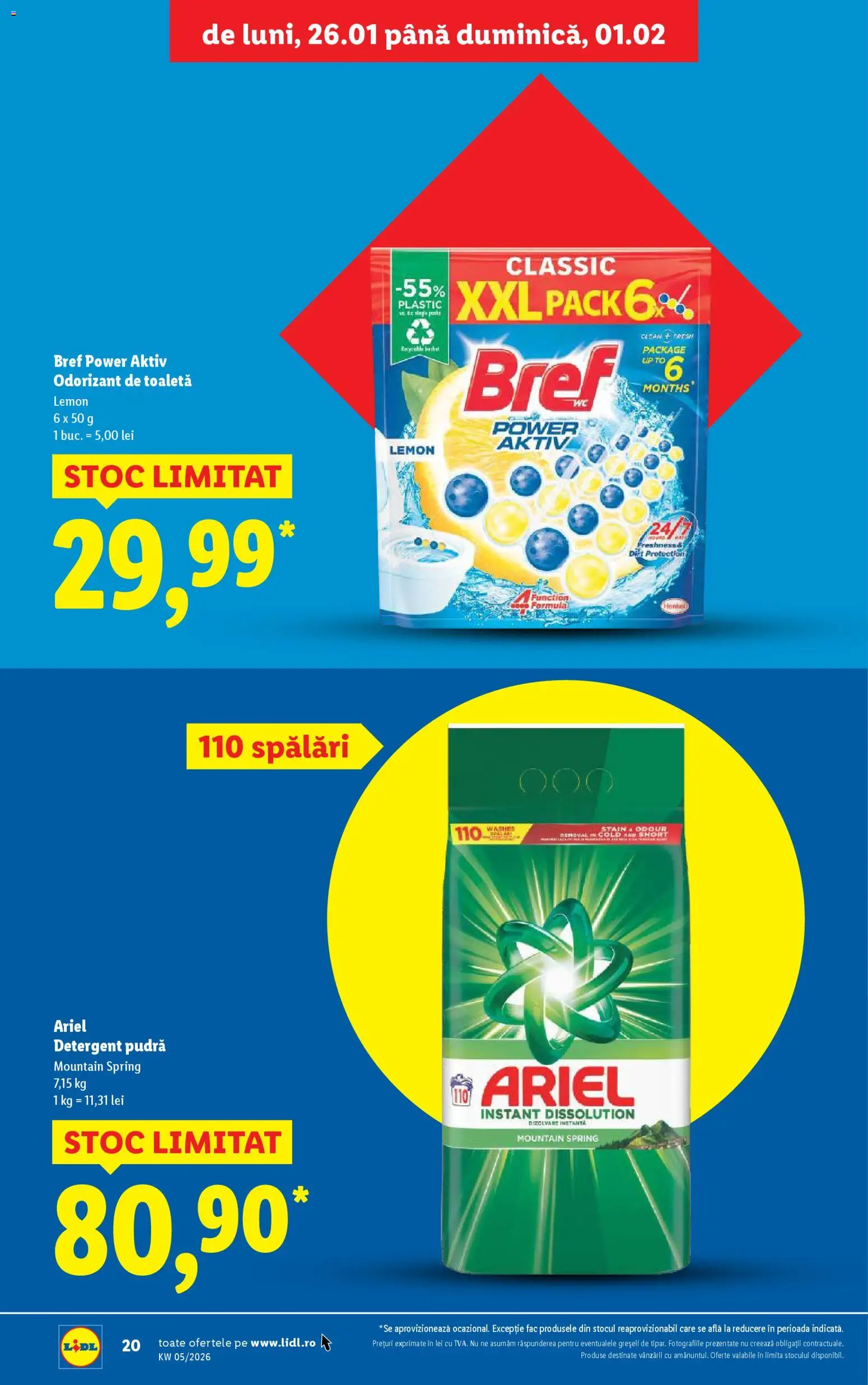 Catalog LIDL 26 - 31 Ianuarie 2026 | Pagina 20 | Produse: Pomelo, Toaletă, Pudră, Detergent