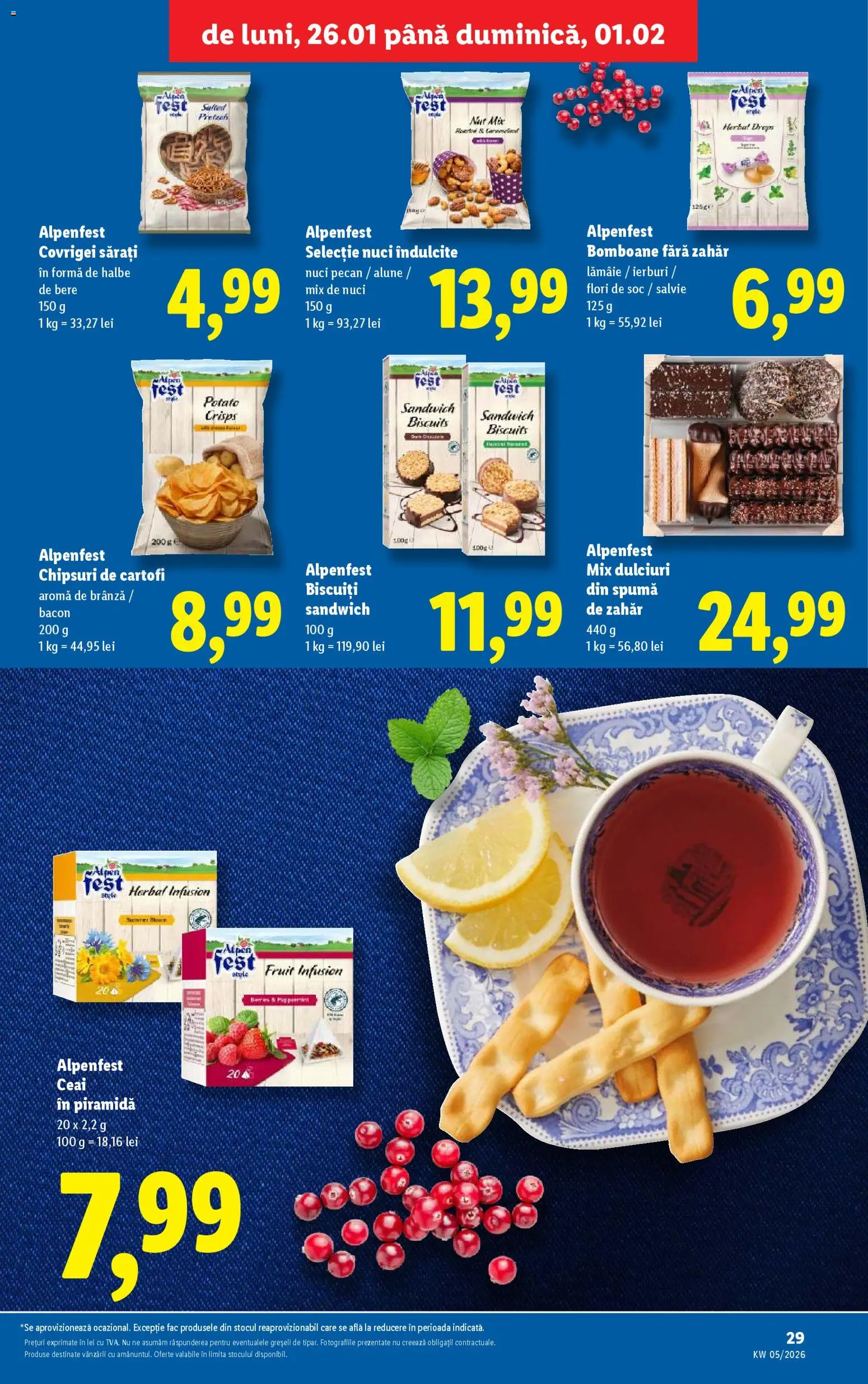Catalog LIDL 26 - 31 Ianuarie 2026 | Pagina 29 | Produse: Brânză, Ceai, Cartofi, Zahăr