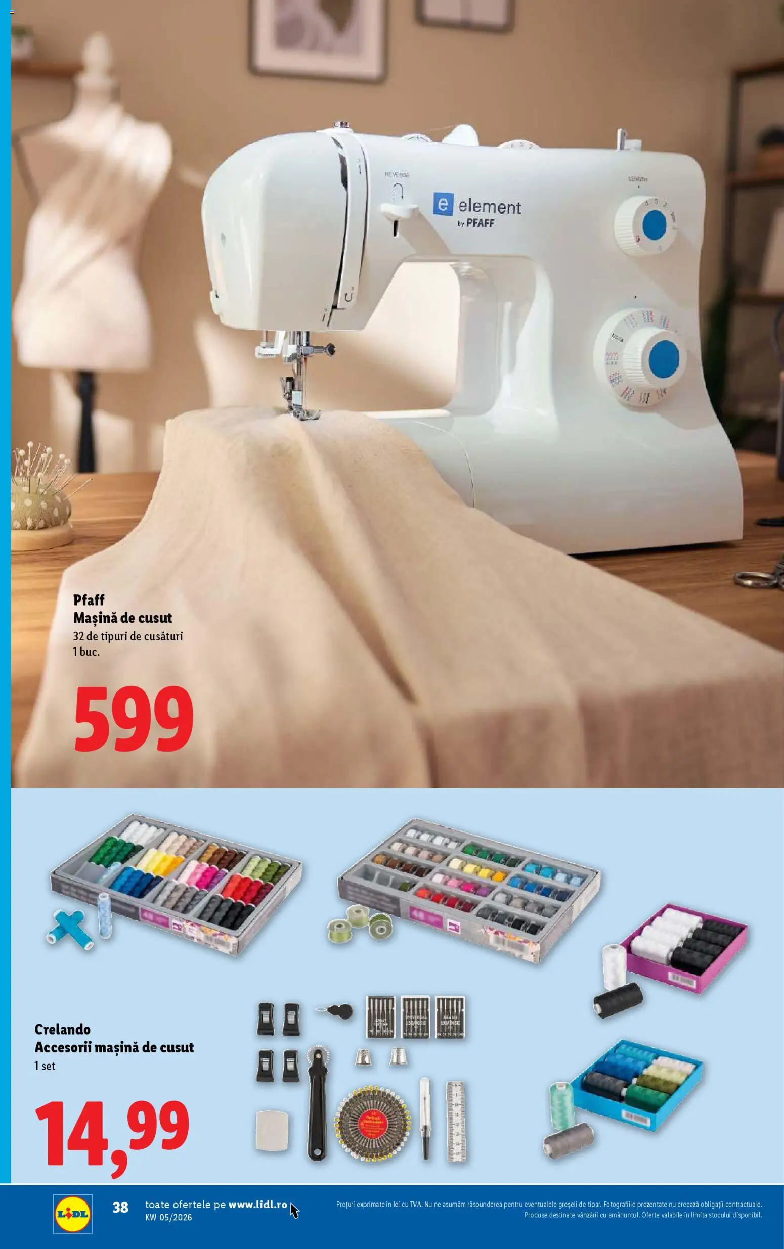 Catalog LIDL 26 - 31 Ianuarie 2026 | Pagina 38 | Produse: Mașină De Cusut