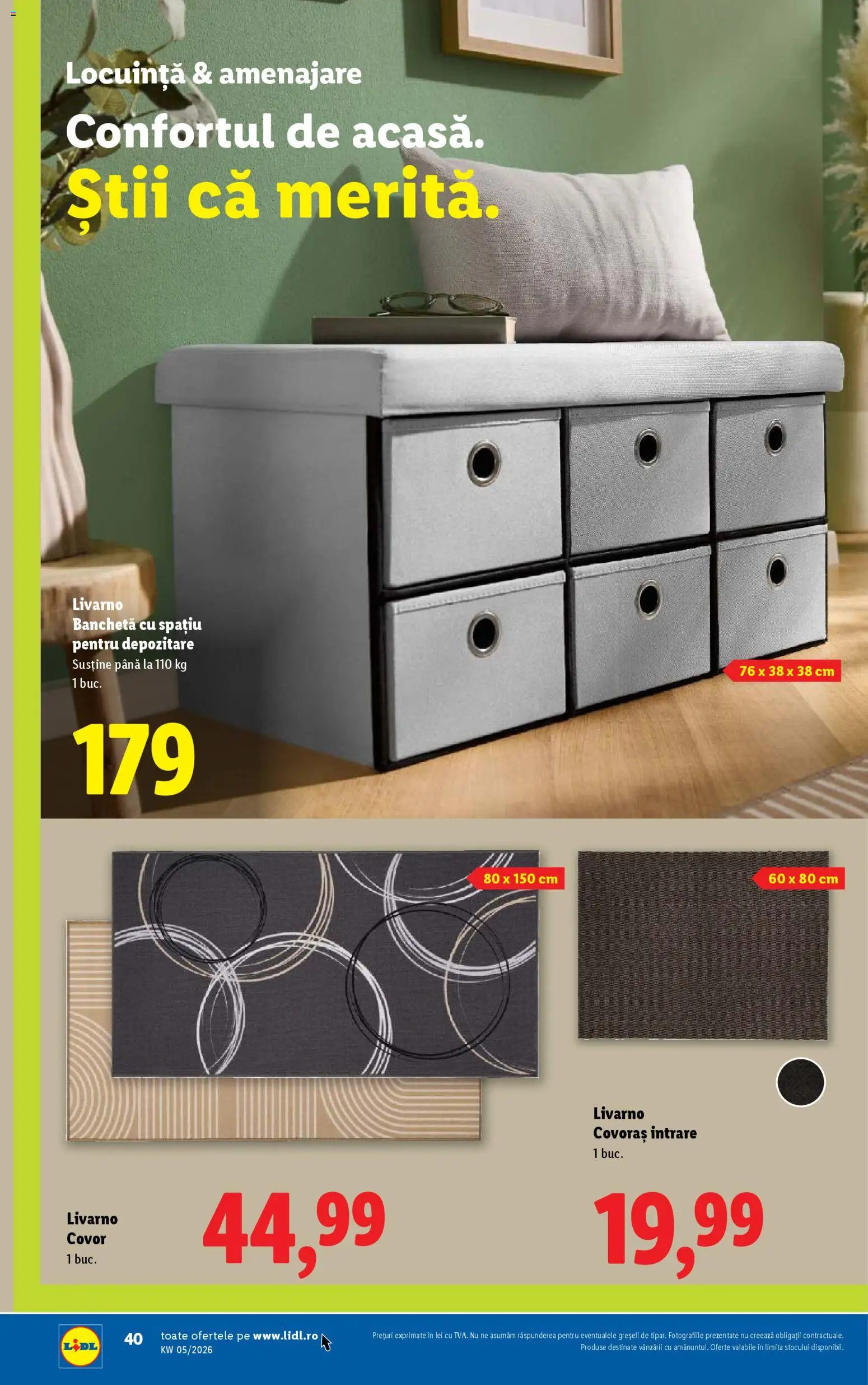 Catalog LIDL 26 - 31 Ianuarie 2026 | Pagina 40 | Produse: Covor, Bisiklet Aparatları