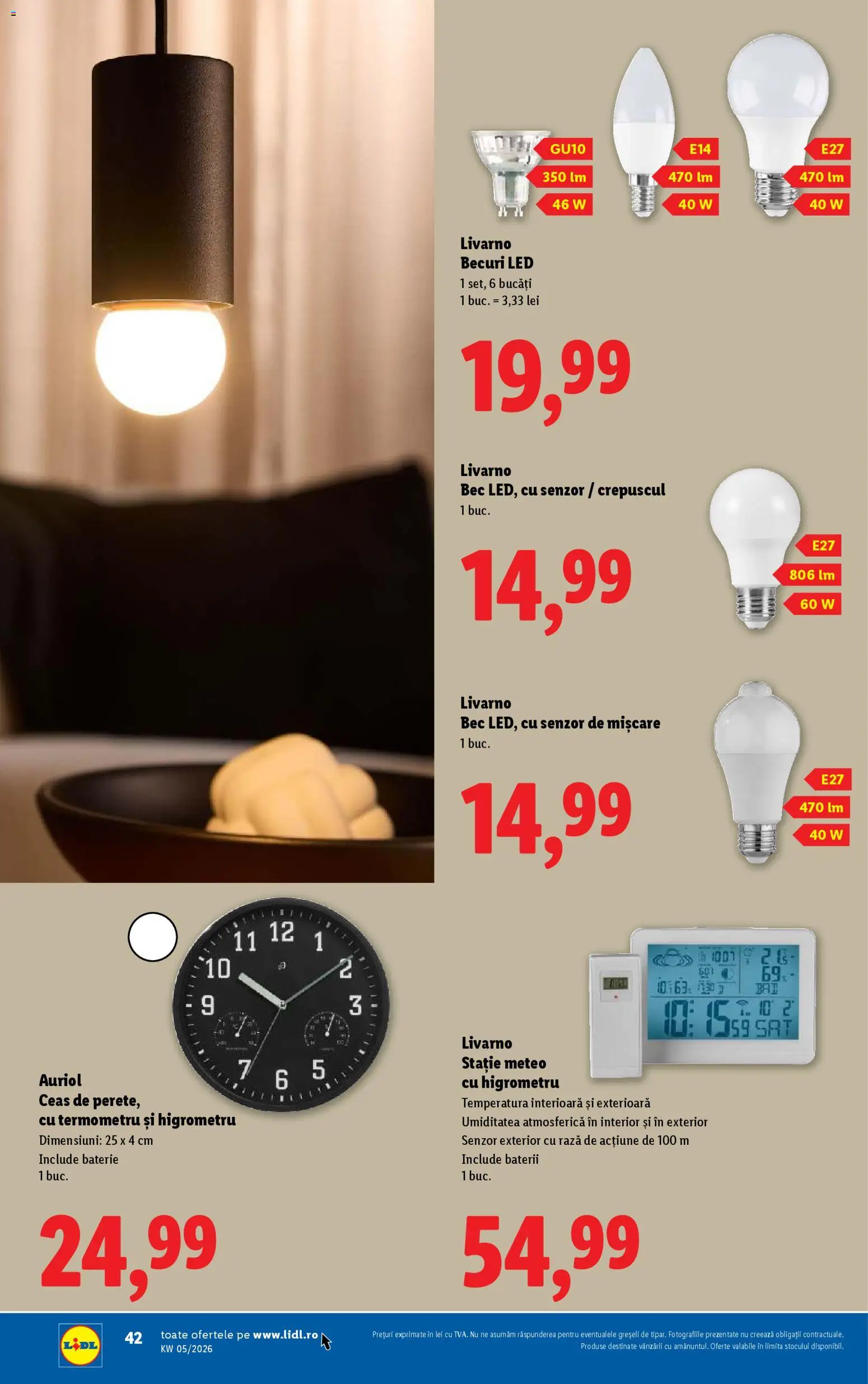 Catalog LIDL 26 - 31 Ianuarie 2026 | Pagina 42 | Produse: Bec, T cetveli, Termometru, Baterie