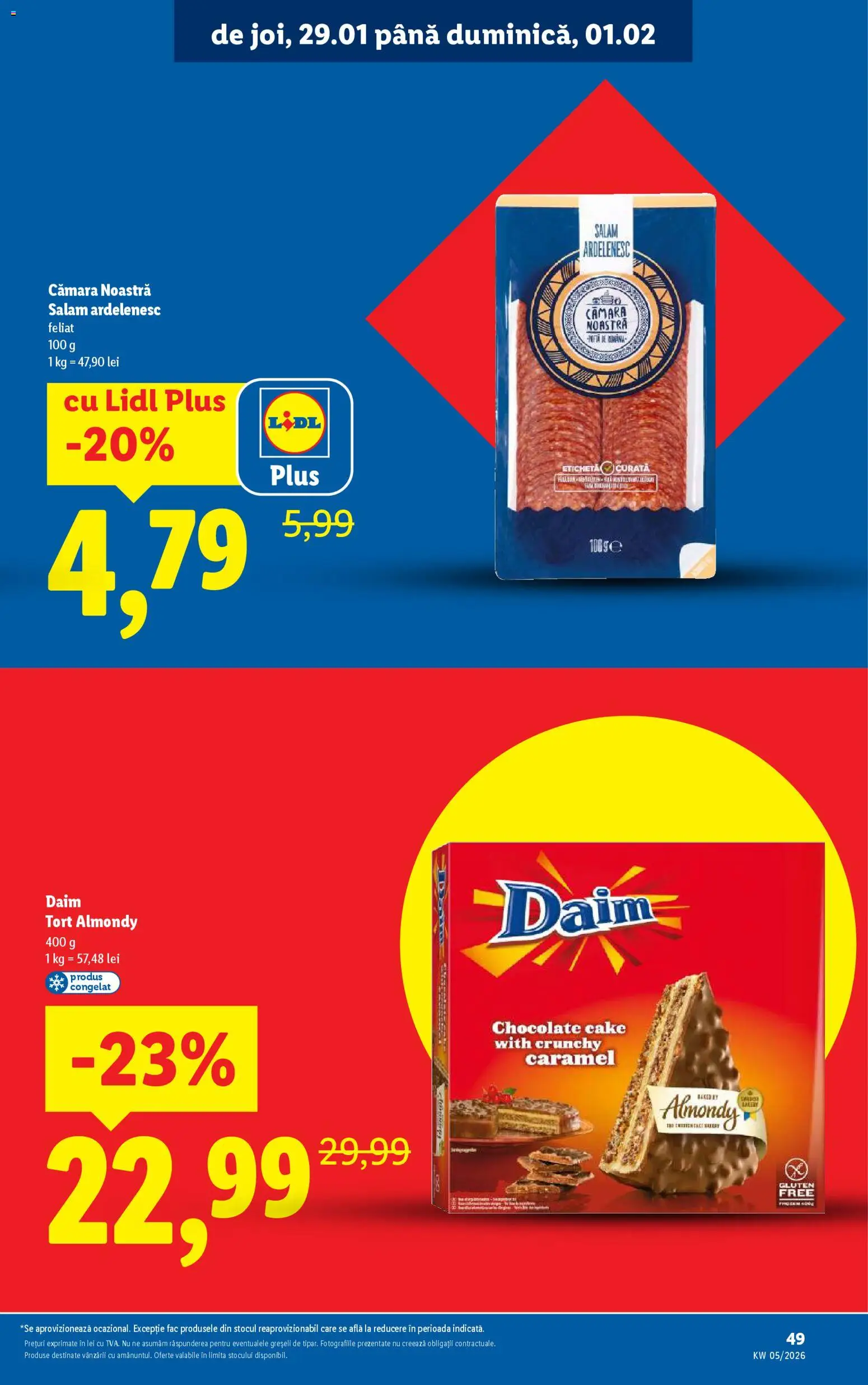 Catalog LIDL 26 - 31 Ianuarie 2026 | Pagina 49 | Produse: Tort, Salam