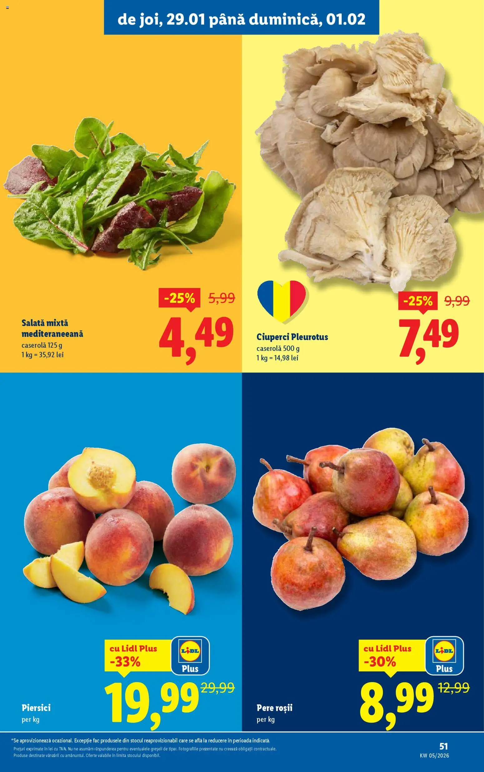 Catalog LIDL 26 - 31 Ianuarie 2026 | Pagina 51 | Produse: Ciuperci, Roșii, Salată