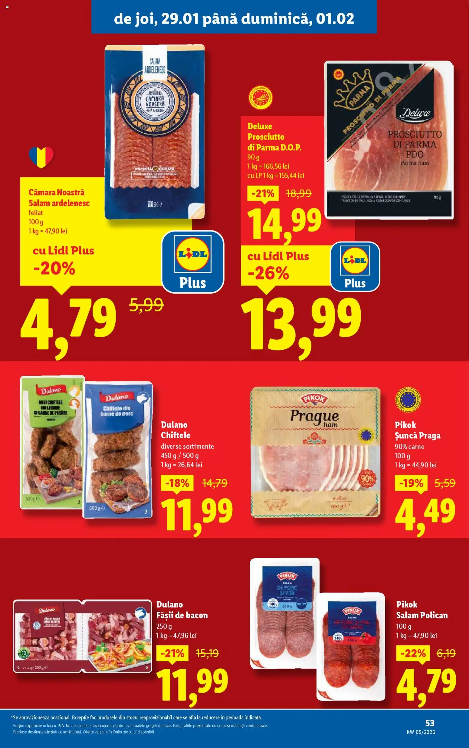 Catalog LIDL 26 - 31 Ianuarie 2026 | Pagina 53 | Produse: Bacon, Salam, Șuncă, Carne De Porc