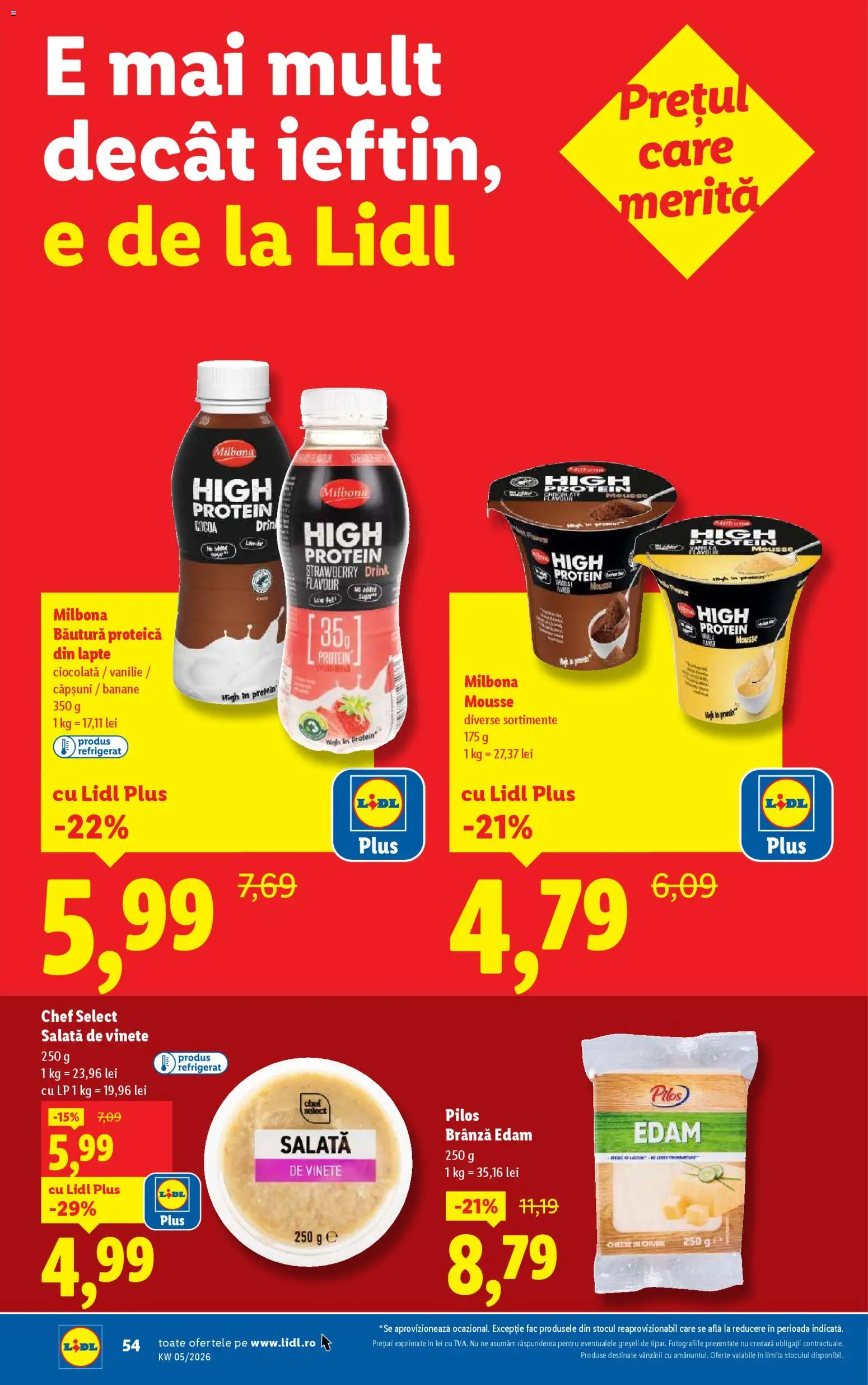 Catalog LIDL 26 - 31 Ianuarie 2026 | Pagina 54 | Produse: Toplar, Banane, Căpșuni, Salată