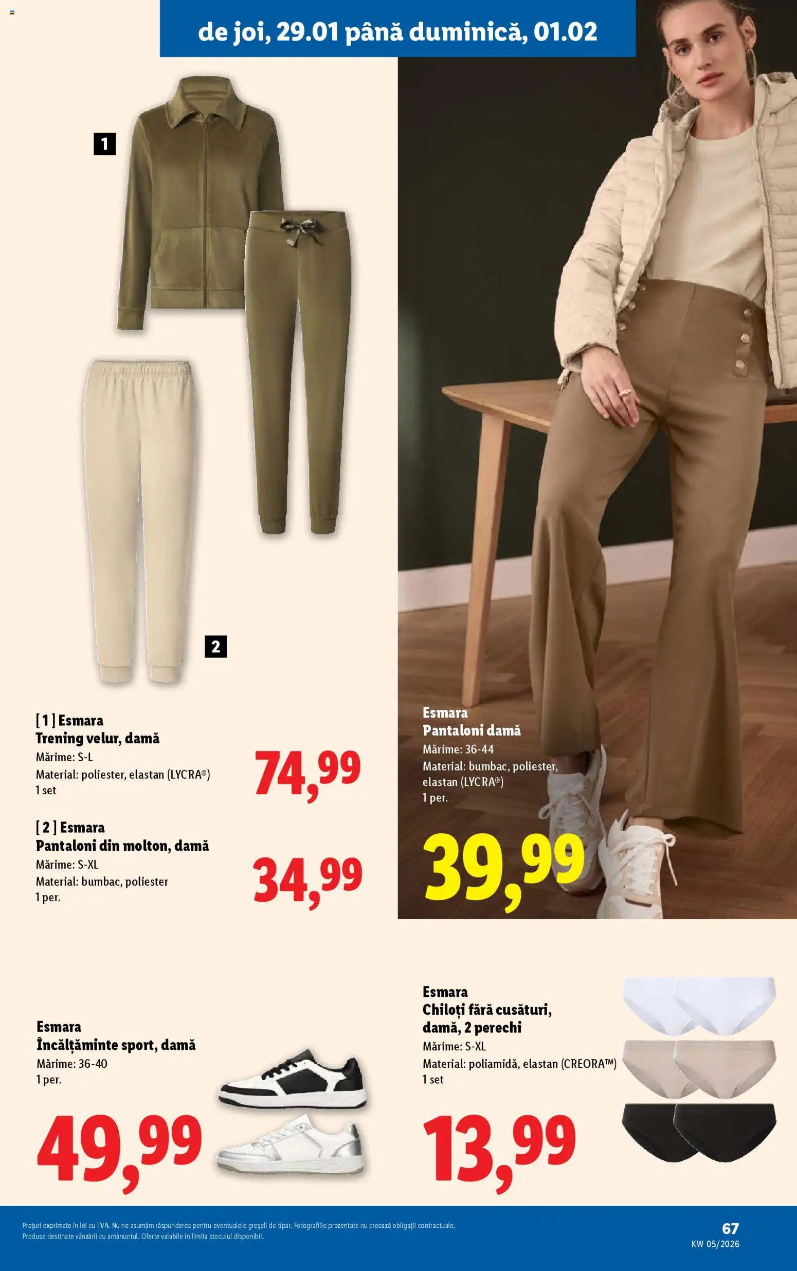 Catalog LIDL 26 - 31 Ianuarie 2026 | Pagina 67 | Produse: Trening, Bornoz takımı, Pantaloni, Chiloți