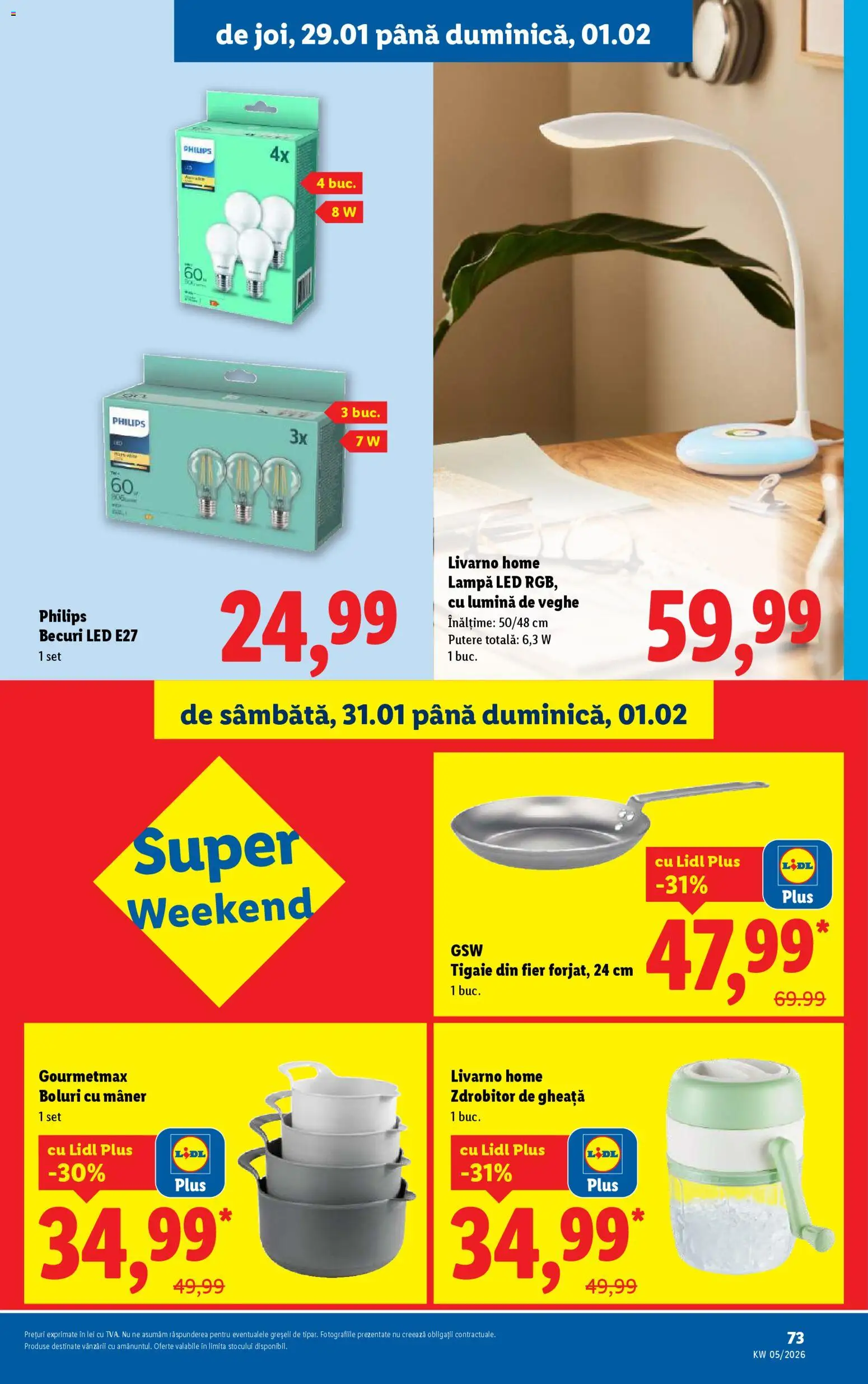 Catalog LIDL 26 - 31 Ianuarie 2026 | Pagina 73 | Produse: Tavuk suyu, Enginar, Babak, Lampă