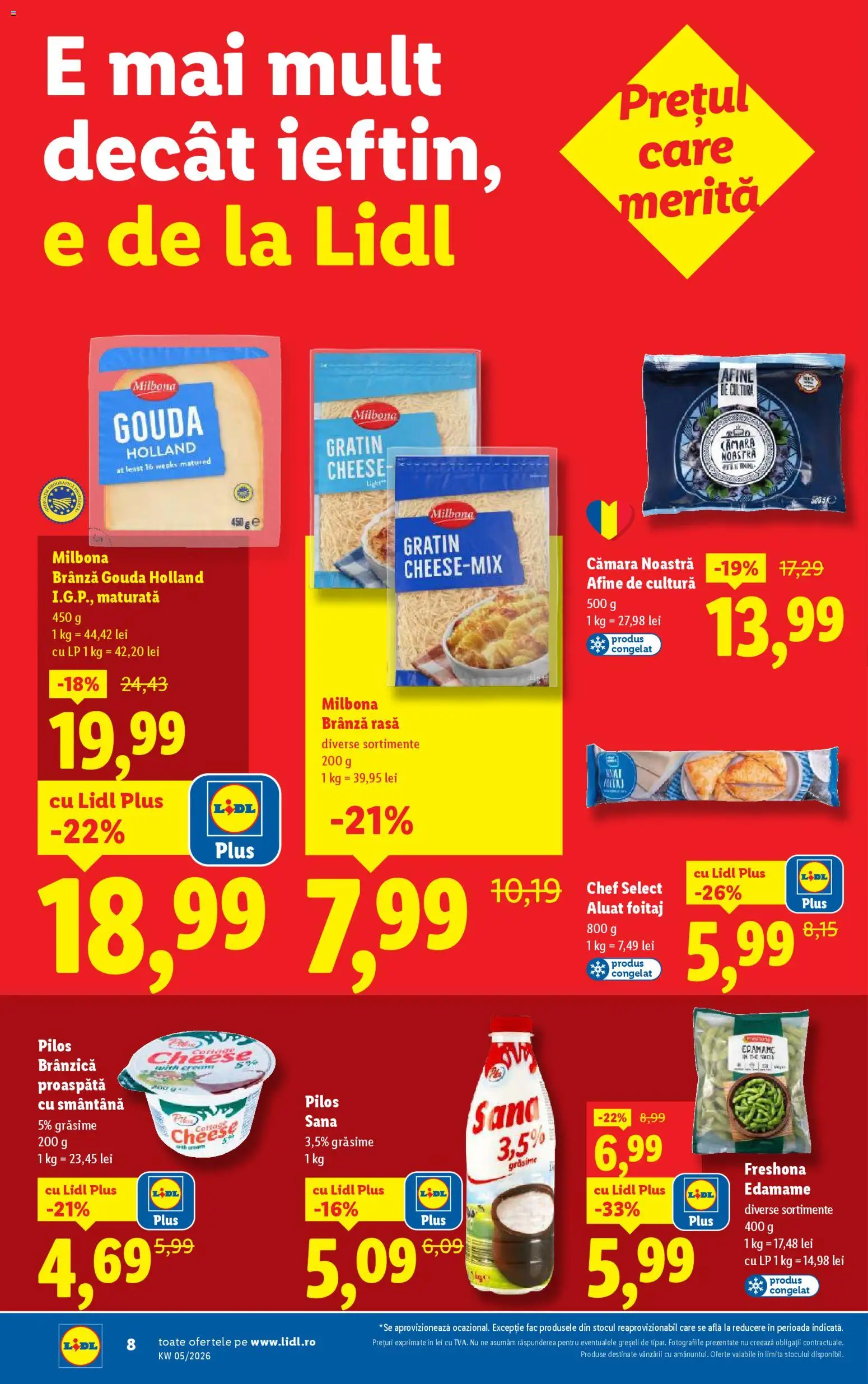 Catalog LIDL 26 - 31 Ianuarie 2026 | Pagina 8 | Produse: Afine, Toplar, Brânză, Smântână