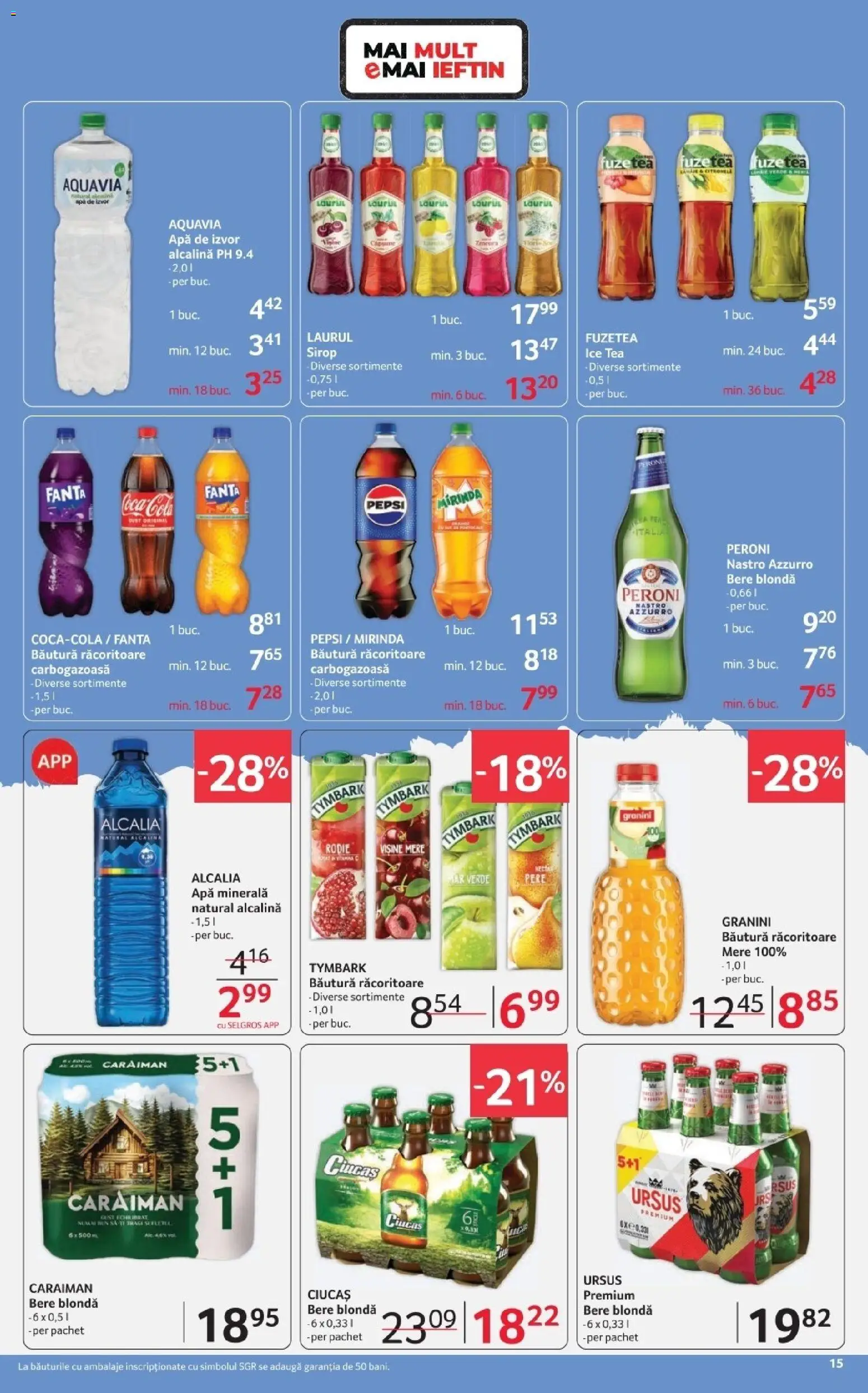 Catalog Selgros 23 Ianuarie - 4 Februarie 2026 | Pagina 15 | Produse: Amerikan servis, Bere, Mere, Apă